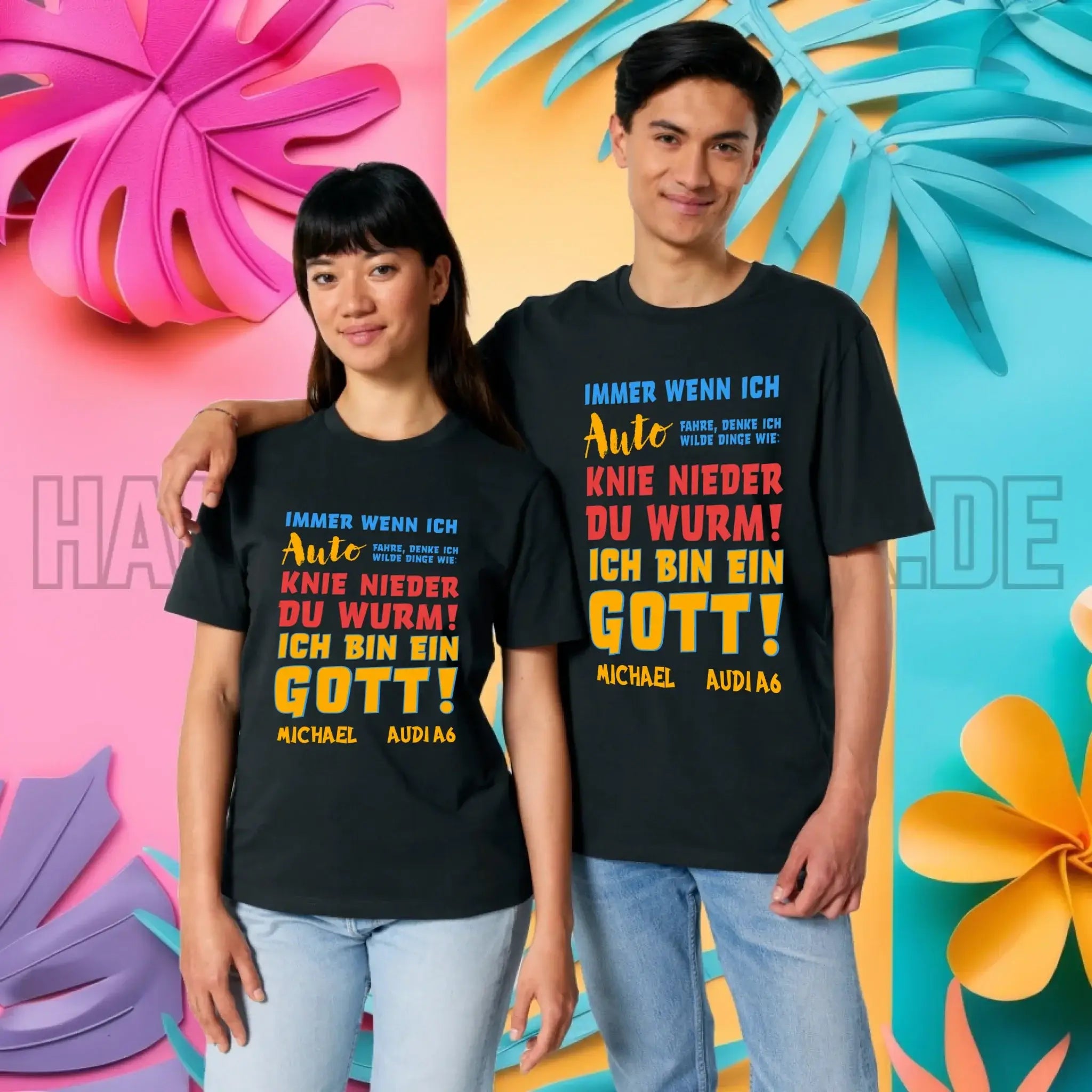 Immer wenn ich Auto • Gott • Unisex Premium T-Shirt XS-5XL aus Bio-Baumwolle für Damen & Herren • Exklusivdesign • personalisiert