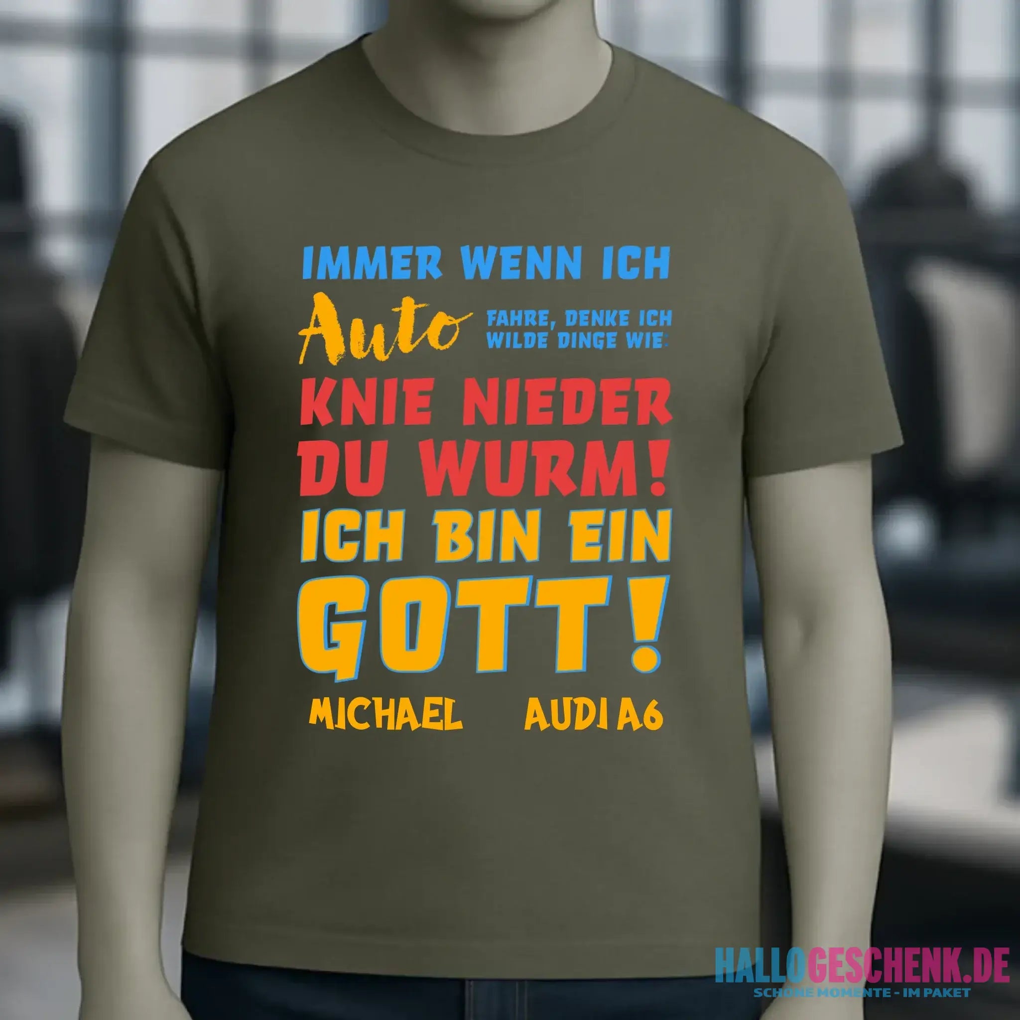 Immer wenn ich Auto • Gott • Unisex Premium T-Shirt XS-5XL aus Bio-Baumwolle für Damen & Herren • Exklusivdesign • personalisiert