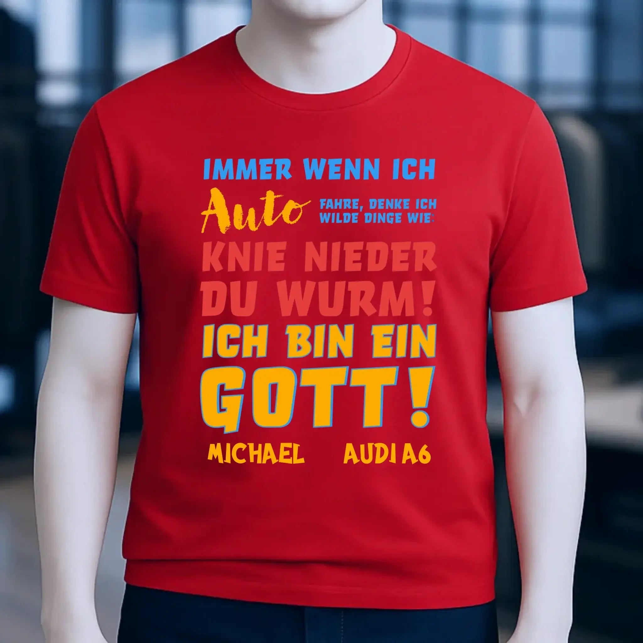 Immer wenn ich Auto • Gott • Unisex Premium T-Shirt XS-5XL aus Bio-Baumwolle für Damen & Herren • Exklusivdesign • personalisiert