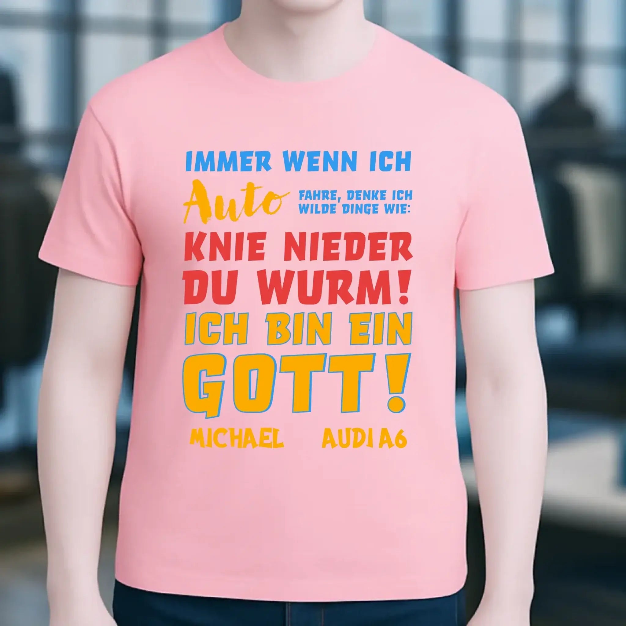 Immer wenn ich Auto • Gott • Unisex Premium T-Shirt XS-5XL aus Bio-Baumwolle für Damen & Herren • Exklusivdesign • personalisiert