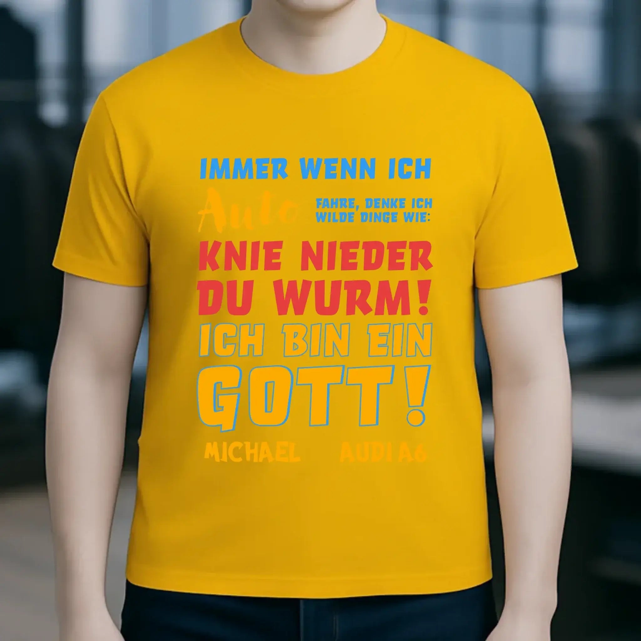 Immer wenn ich Auto • Gott • Unisex Premium T-Shirt XS-5XL aus Bio-Baumwolle für Damen & Herren • Exklusivdesign • personalisiert