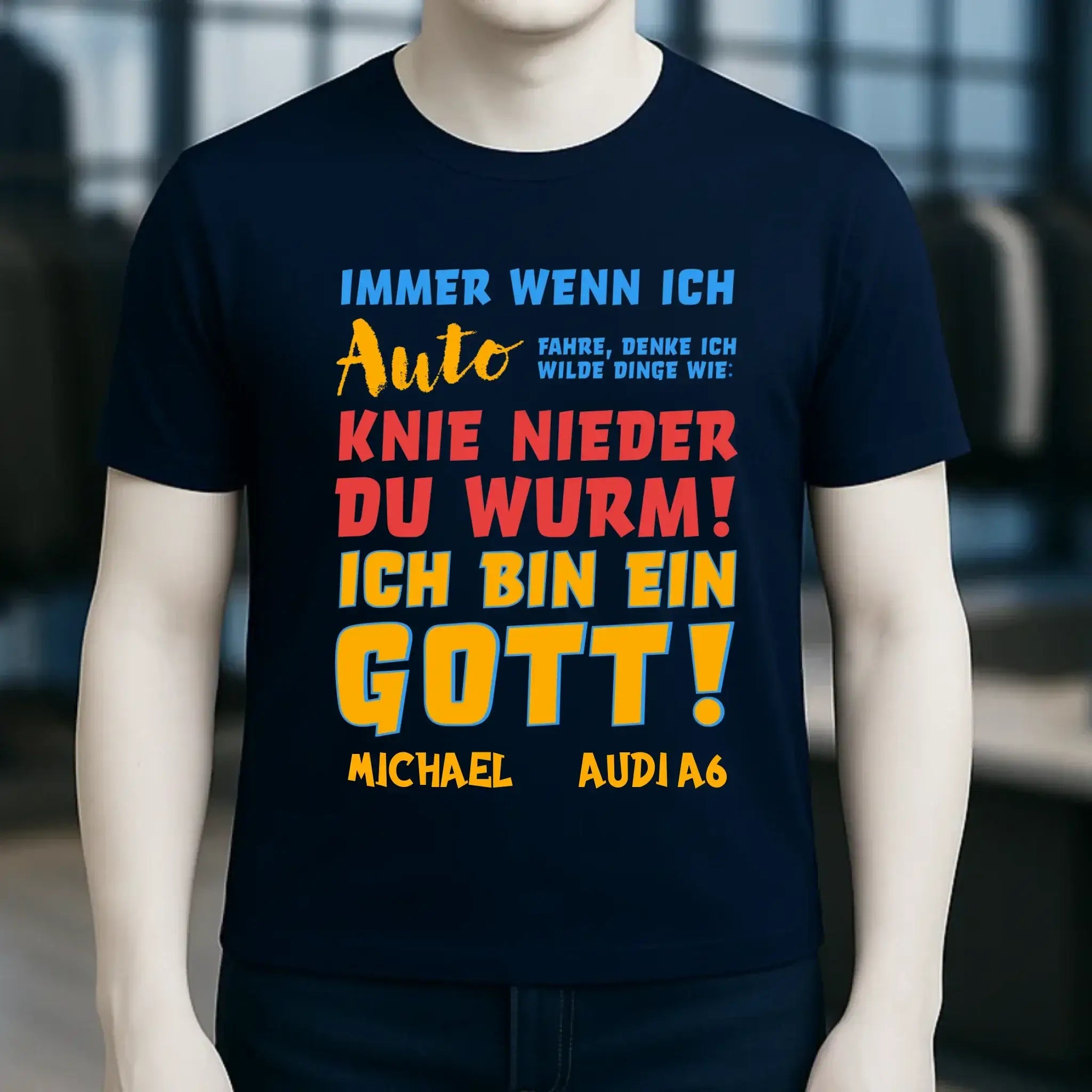 Immer wenn ich Auto • Gott • Unisex Premium T-Shirt XS-5XL aus Bio-Baumwolle für Damen & Herren • Exklusivdesign • personalisiert