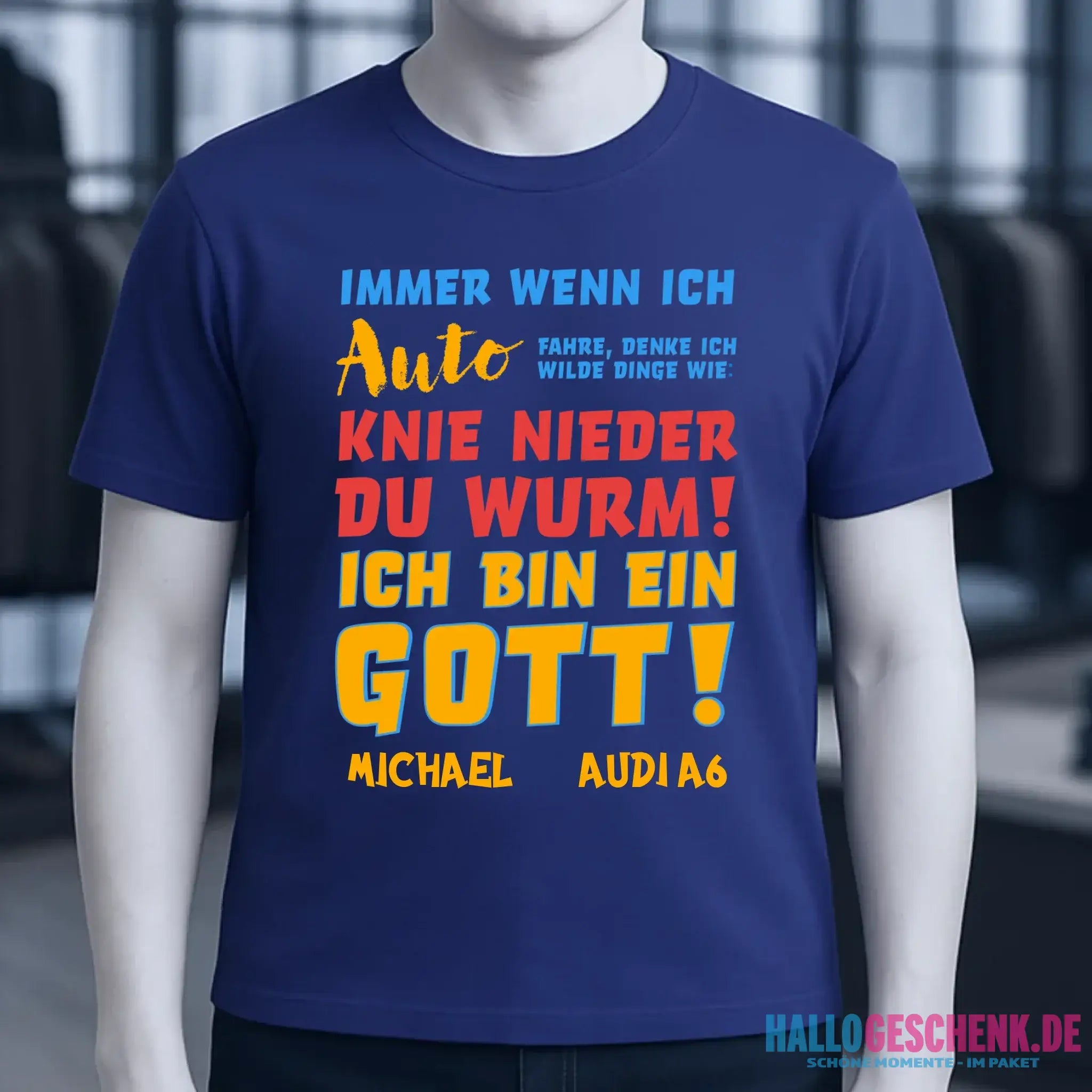 Immer wenn ich Auto • Gott • Unisex Premium T-Shirt XS-5XL aus Bio-Baumwolle für Damen & Herren • Exklusivdesign • personalisiert