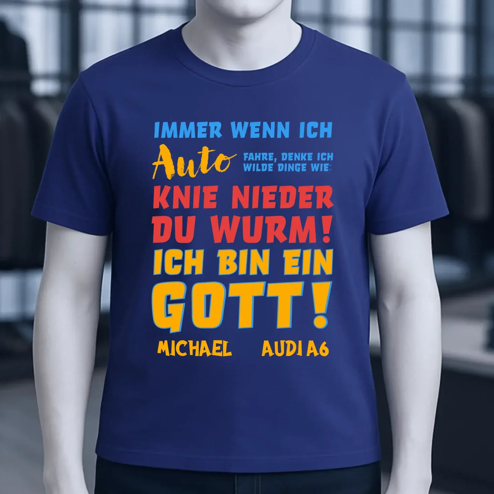 Immer wenn ich Auto • Gott • Unisex Premium T-Shirt XS-5XL aus Bio-Baumwolle für Damen & Herren • Exklusivdesign • personalisiert