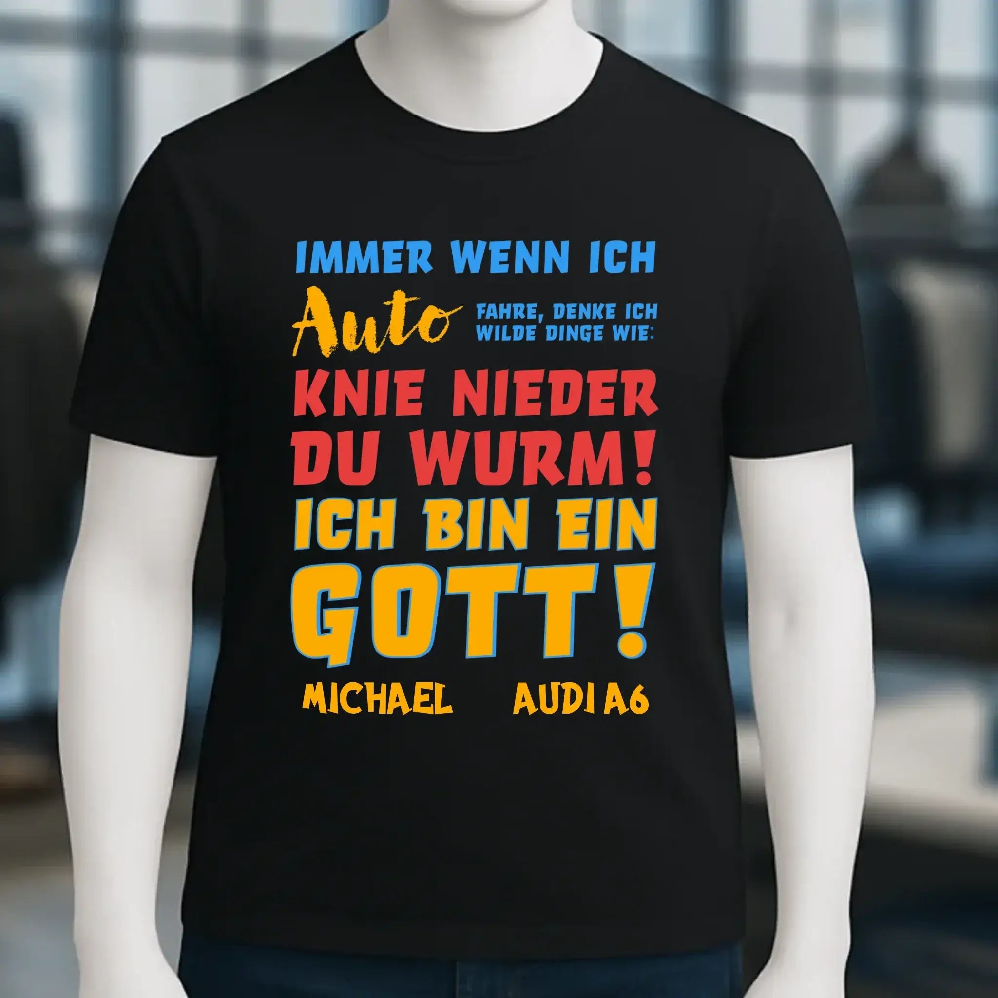 Immer wenn ich Auto • Gott • Unisex Premium T-Shirt XS-5XL aus Bio-Baumwolle für Damen & Herren • Exklusivdesign • personalisiert