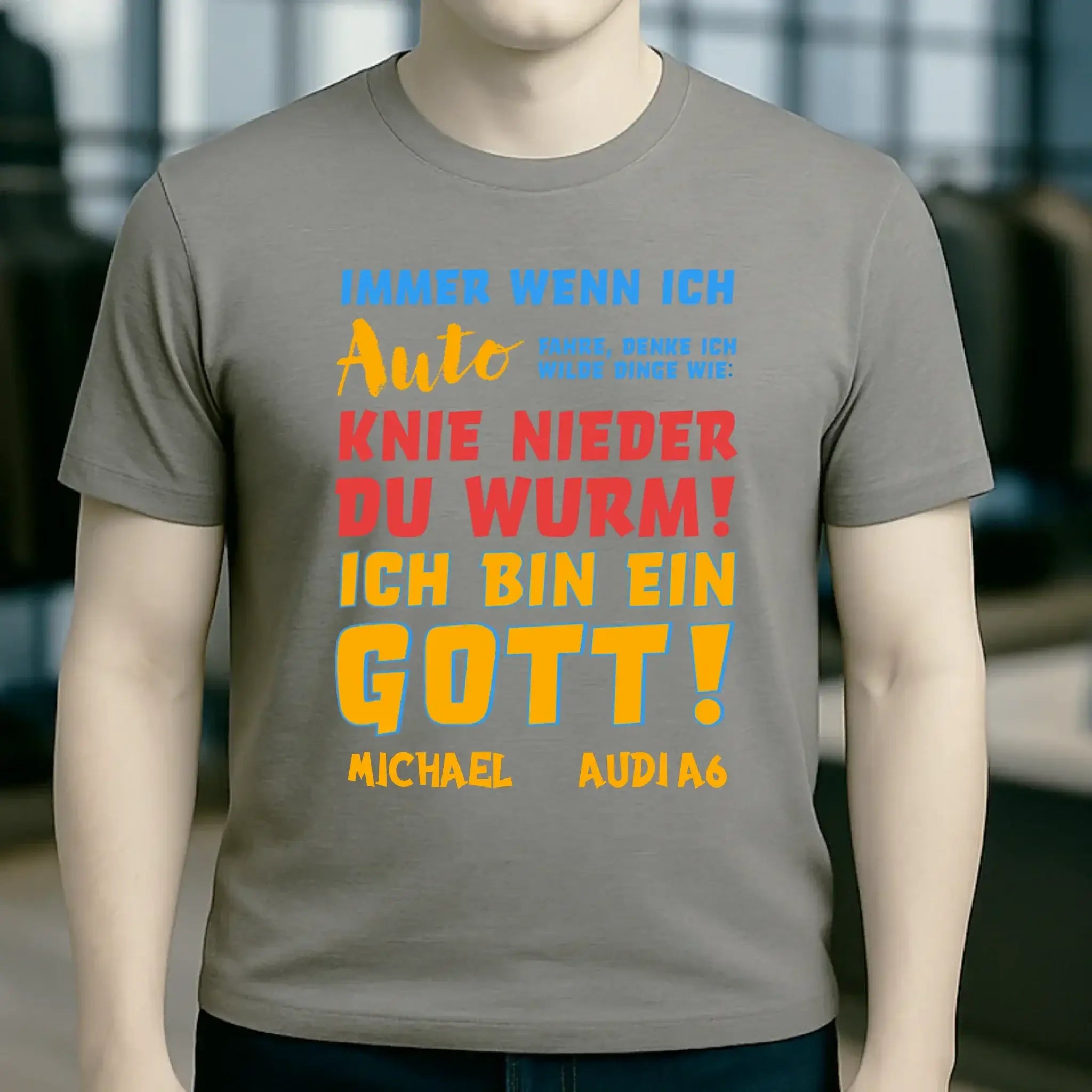 Immer wenn ich Auto • Gott • Unisex Premium T-Shirt XS-5XL aus Bio-Baumwolle für Damen & Herren • Exklusivdesign • personalisiert