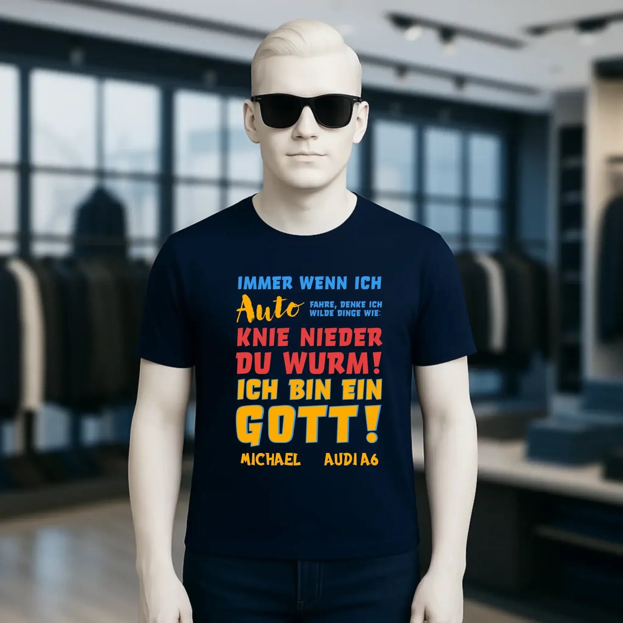 Immer wenn ich Auto • Gott • Unisex Premium T-Shirt XS-5XL aus Bio-Baumwolle für Damen & Herren • Exklusivdesign • personalisiert
