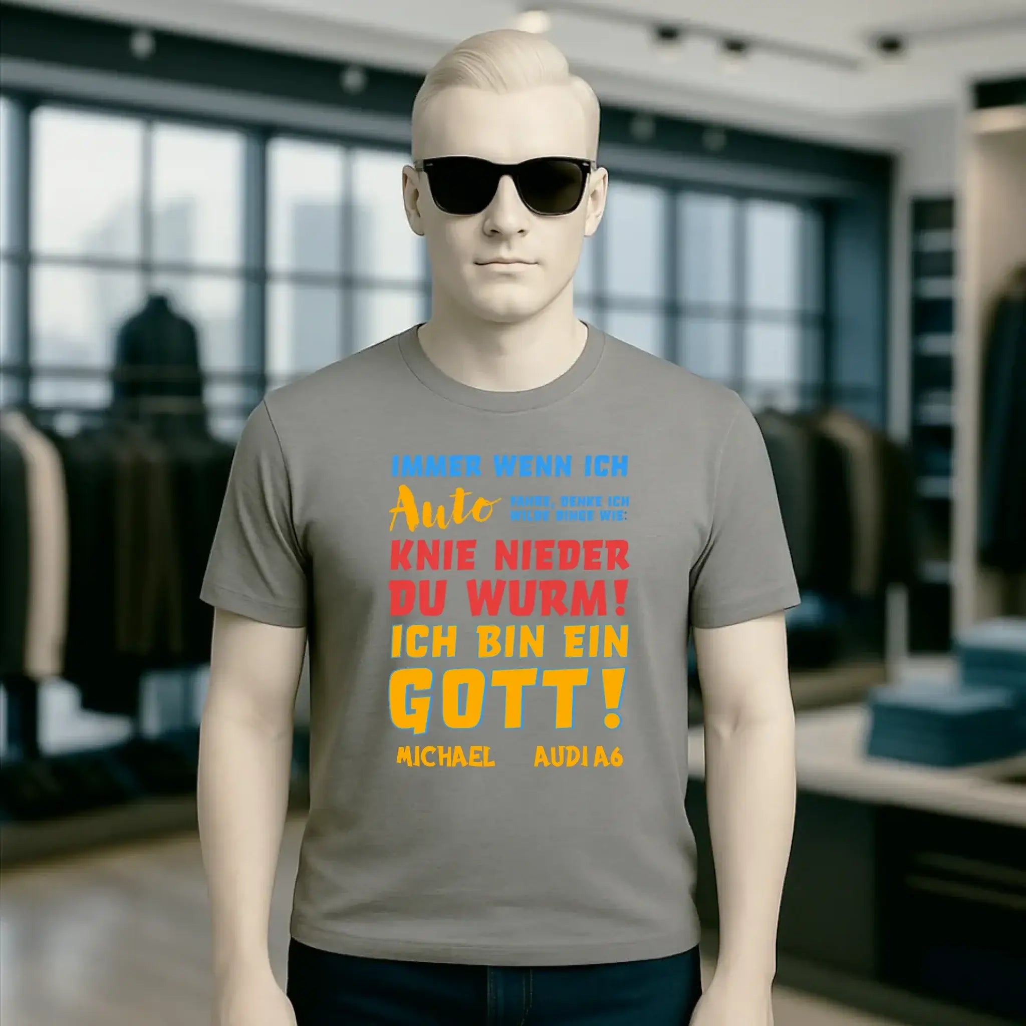 Immer wenn ich Auto • Gott • Unisex Premium T-Shirt XS-5XL aus Bio-Baumwolle für Damen & Herren • Exklusivdesign • personalisiert