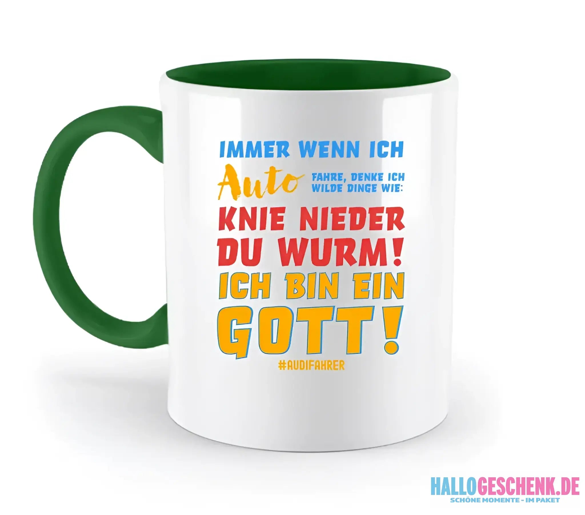Immer wenn ich Auto & Gott • zweifarbige Tasse • Exklusivdesign • personalisiert