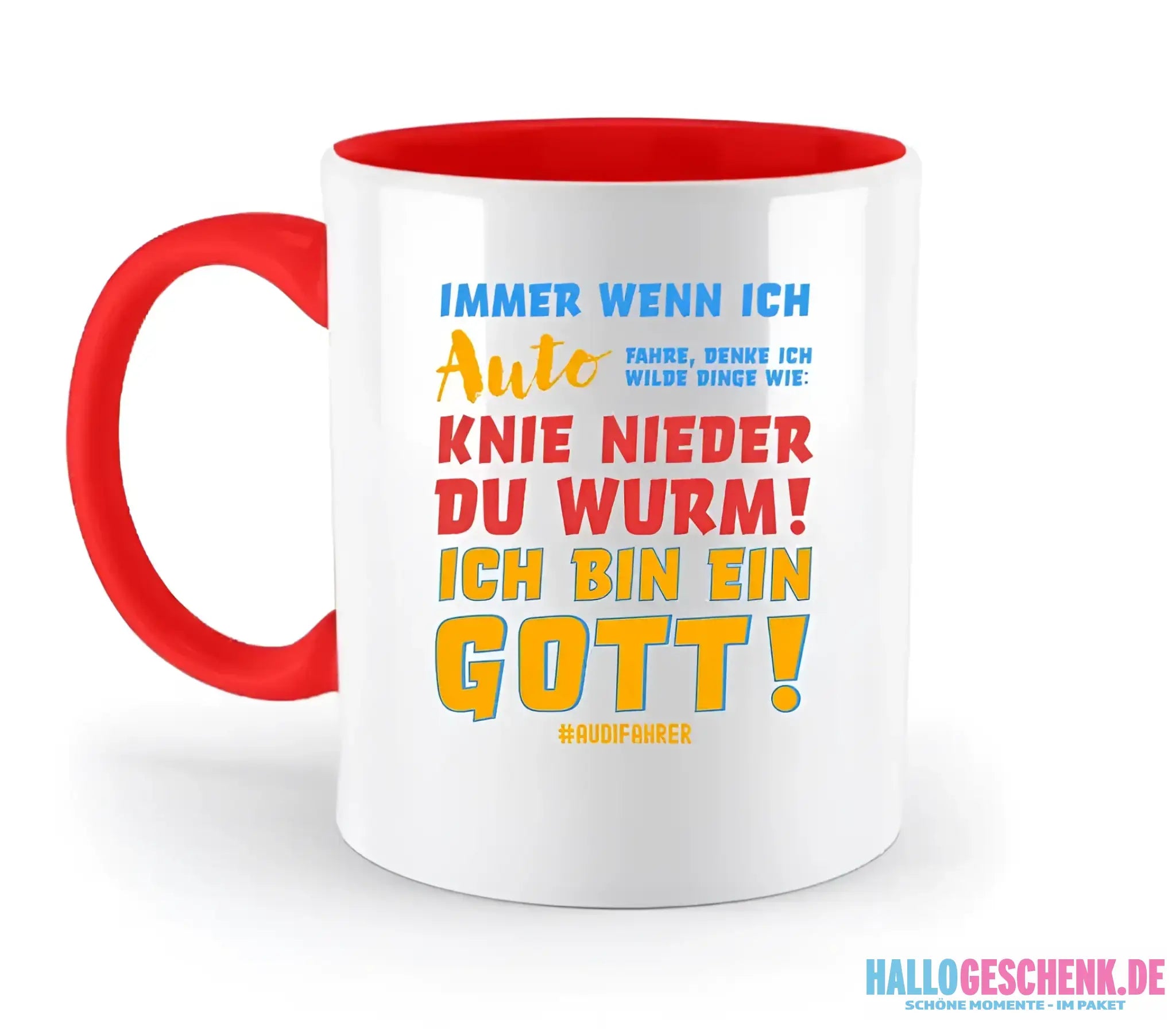 Immer wenn ich Auto & Gott • zweifarbige Tasse • Exklusivdesign • personalisiert