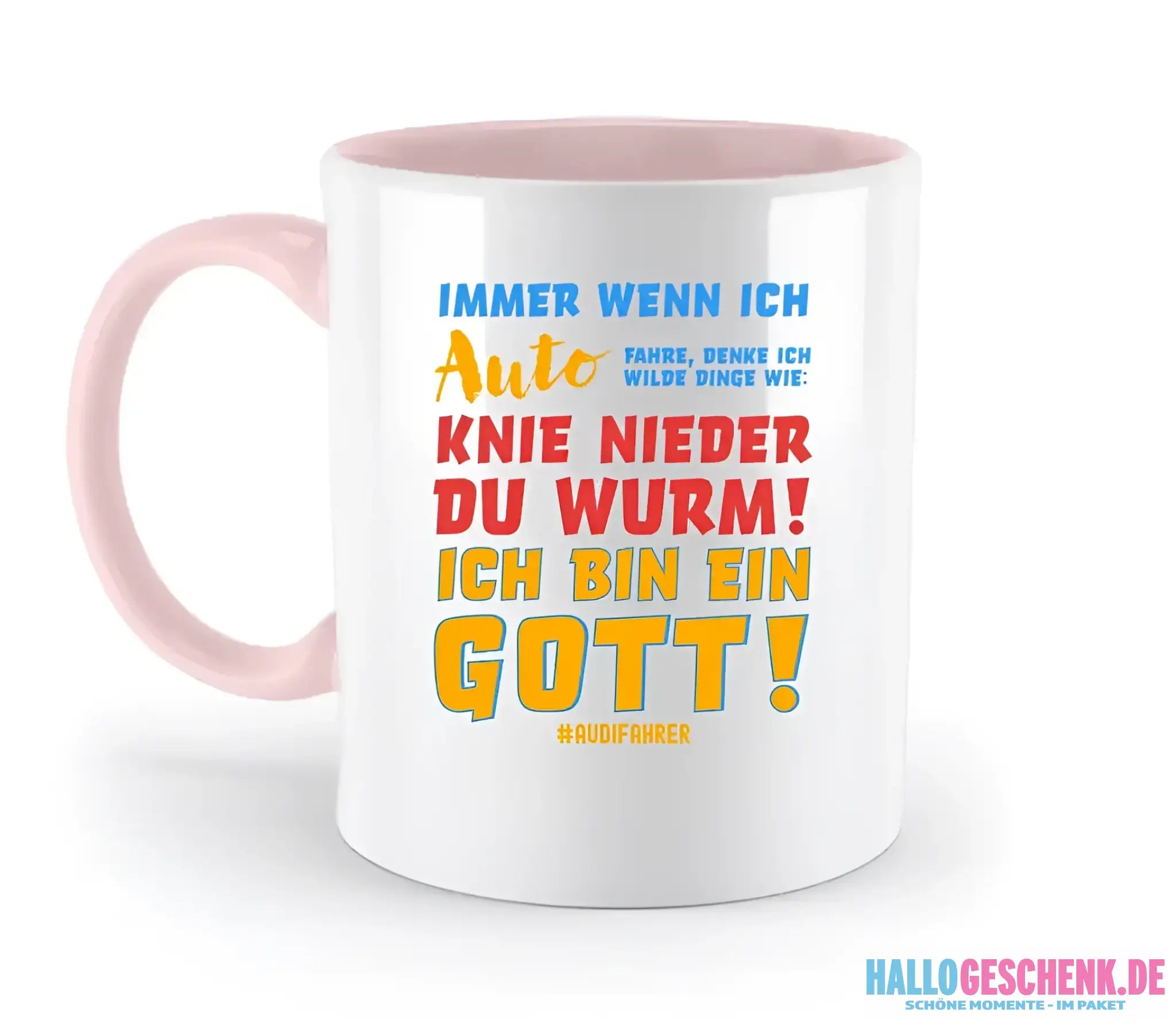 Immer wenn ich Auto & Gott • zweifarbige Tasse • Exklusivdesign • personalisiert