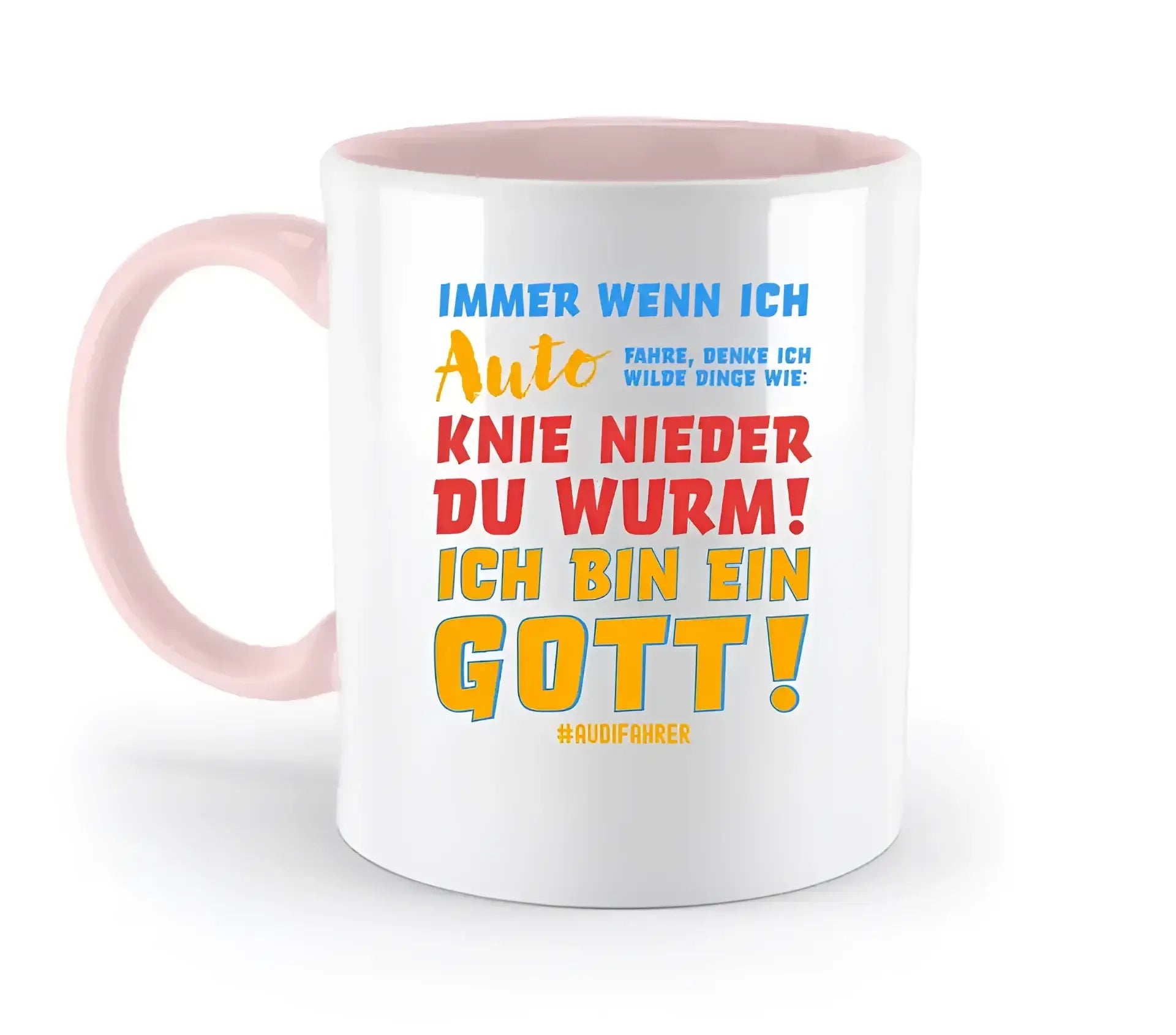 Immer wenn ich Auto & Gott • zweifarbige Tasse • Exklusivdesign • personalisiert