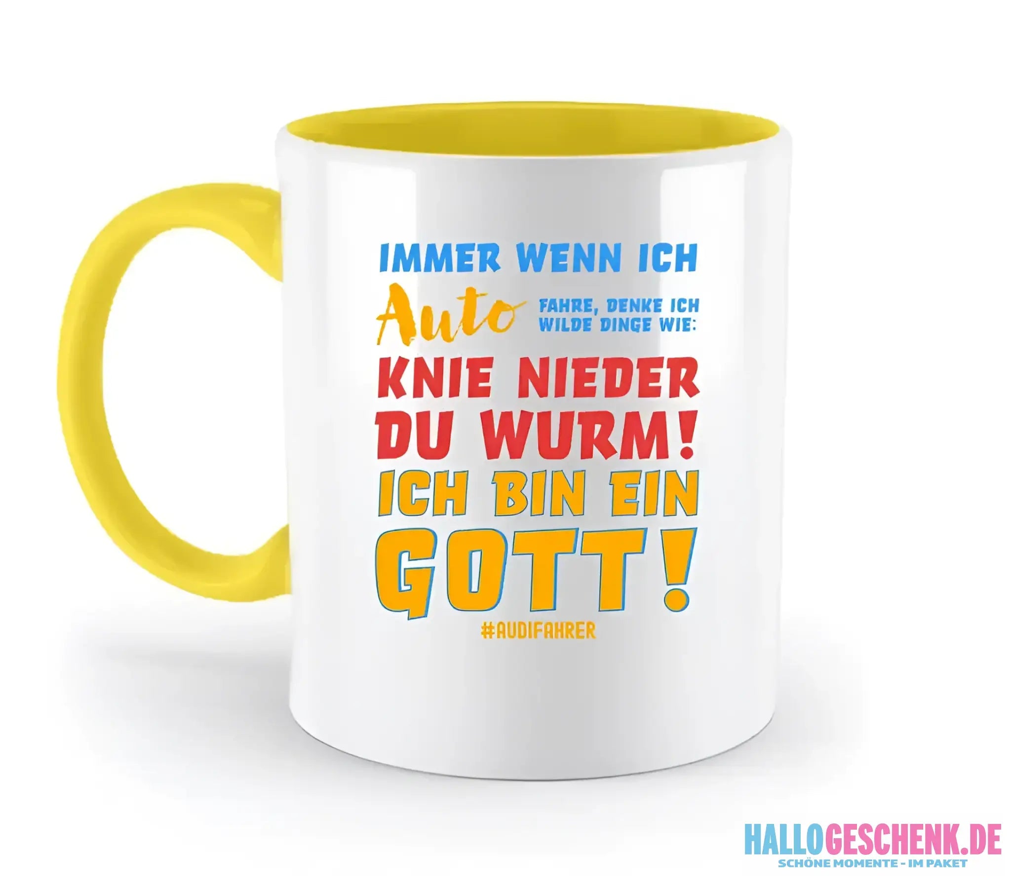 Immer wenn ich Auto & Gott • zweifarbige Tasse • Exklusivdesign • personalisiert