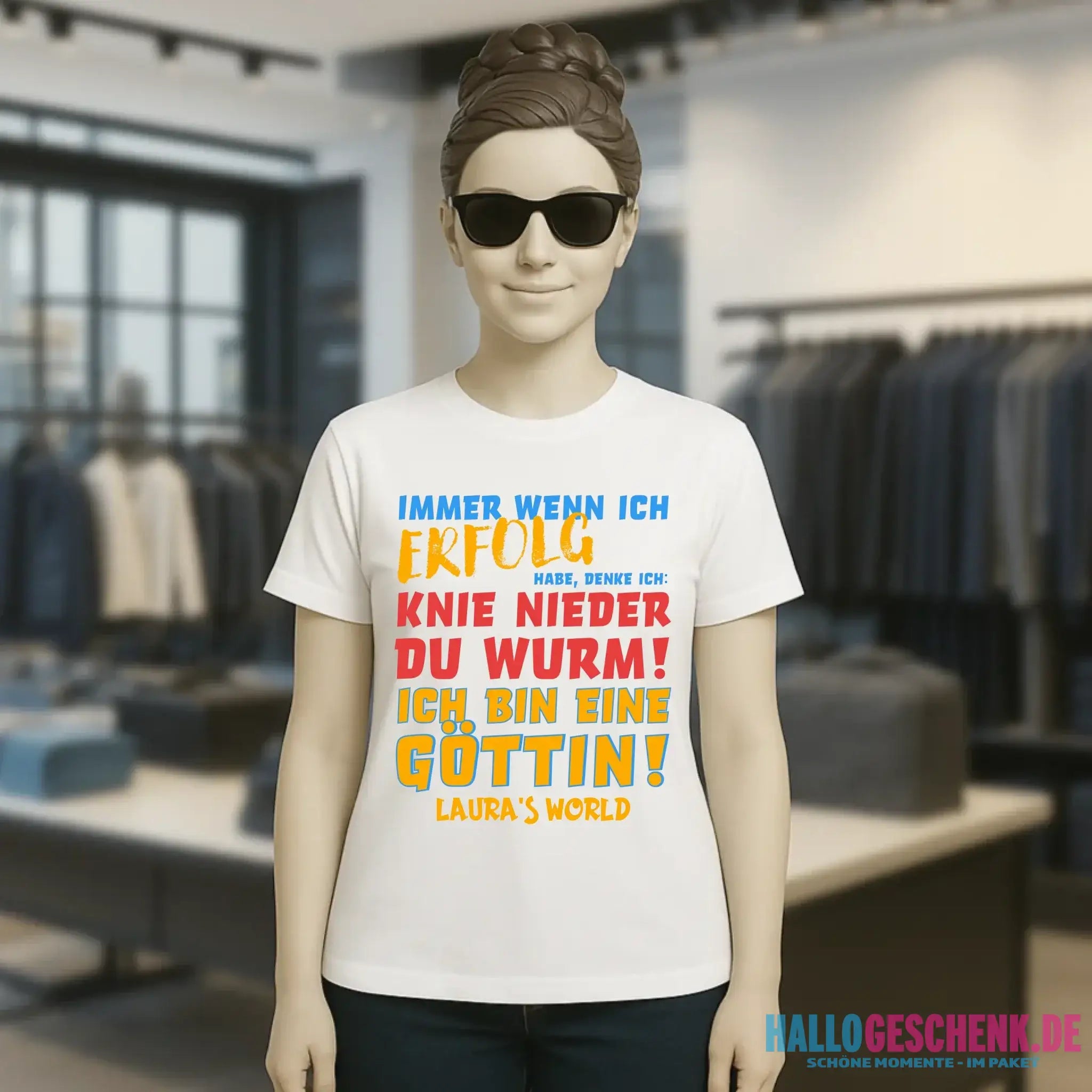 Immer wenn ich Erfolg • Göttin • Ladies Premium T-Shirt XS-2XL aus Bio-Baumwolle für Damen • Exklusivdesign • personalisiert