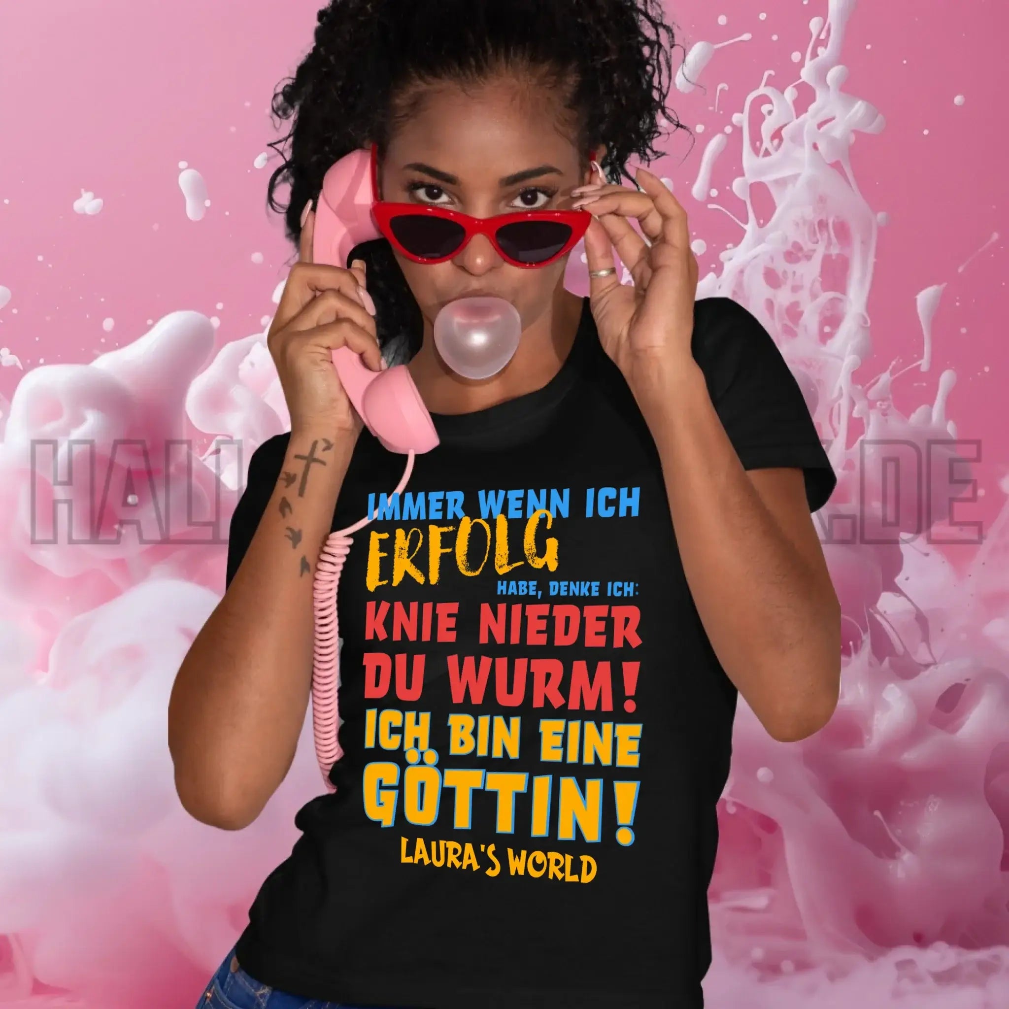 Immer wenn ich Erfolg • Göttin • Ladies Premium T-Shirt XS-2XL aus Bio-Baumwolle für Damen • Exklusivdesign • personalisiert