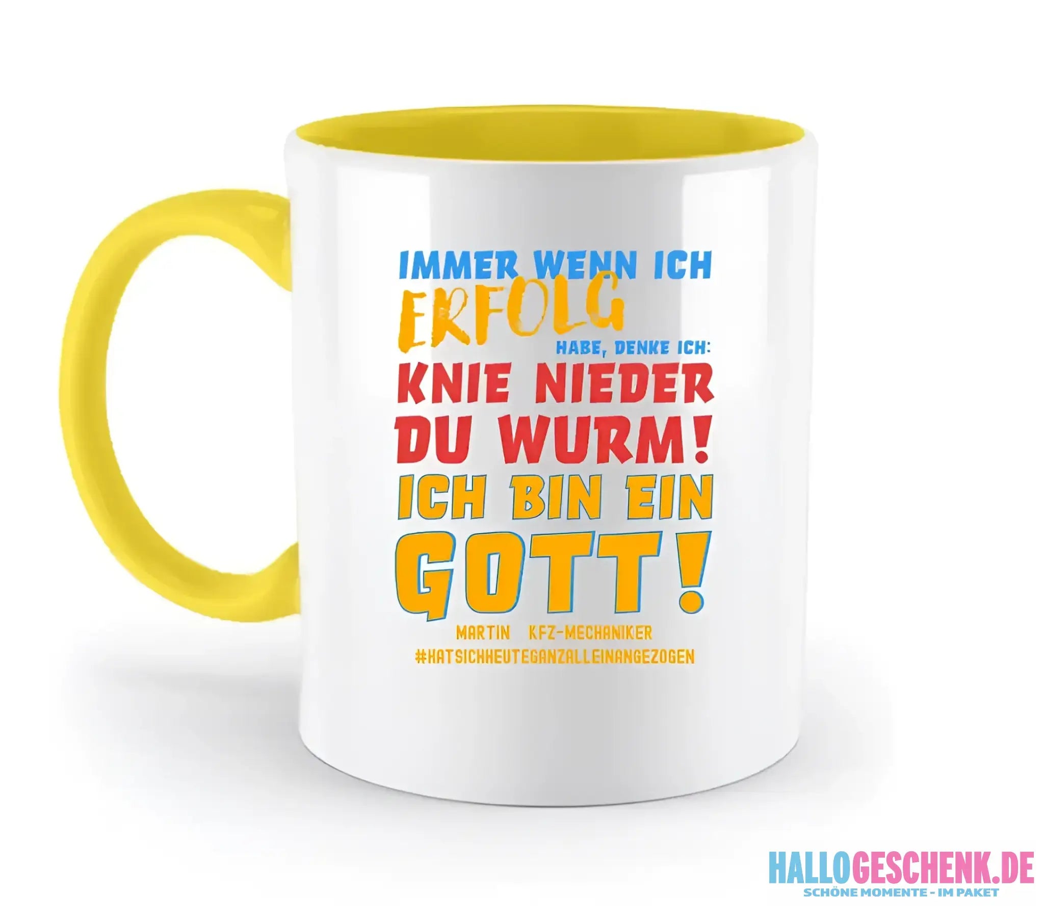 Immer wenn ich Erfolg • Gott • zweifarbige Tasse • Exklusivdesign • personalisiert