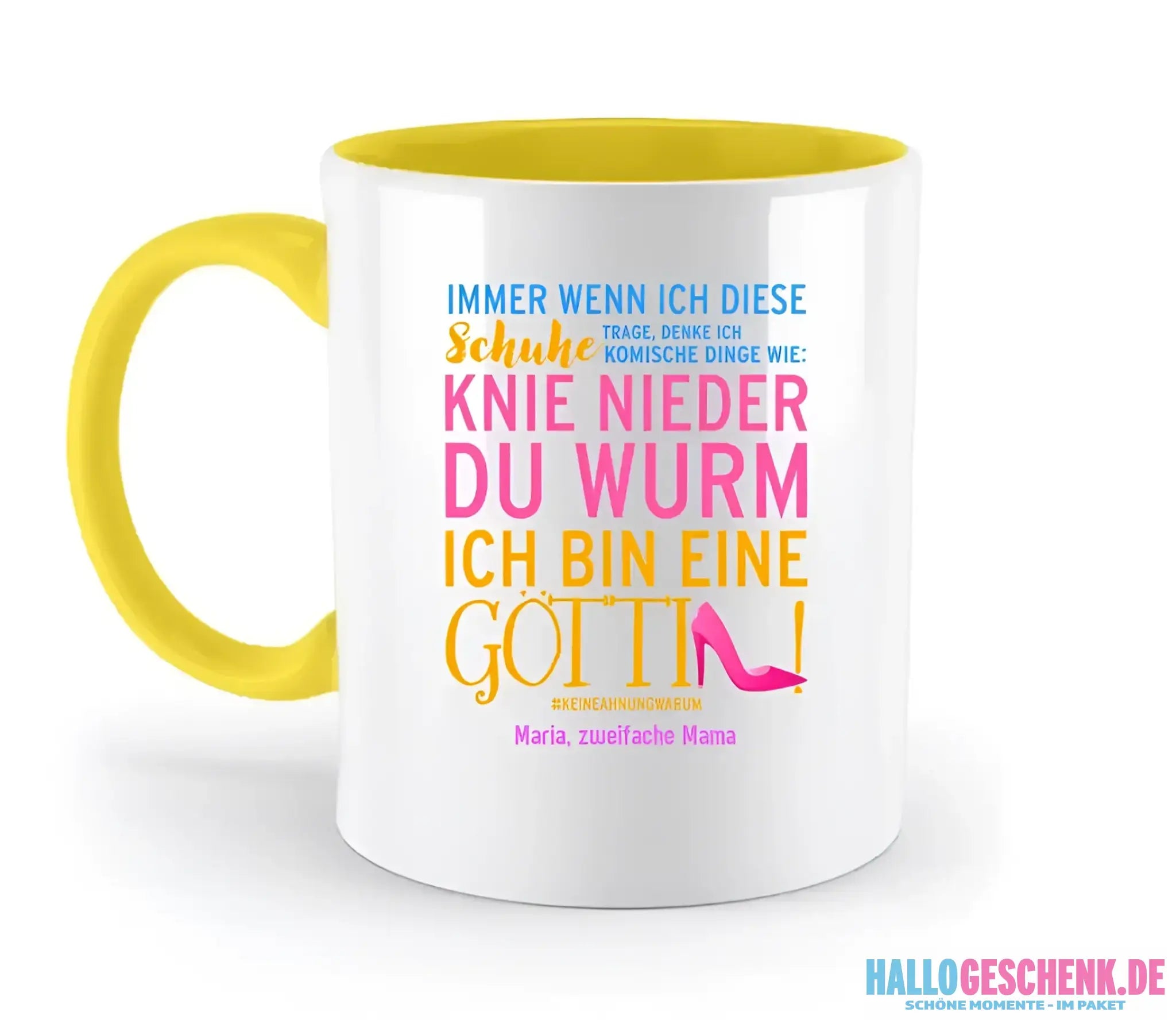 Immer wenn ich Schuhe • 4 Versionen • Göttin • zweifarbige Tasse • Exklusivdesign • personalisiert