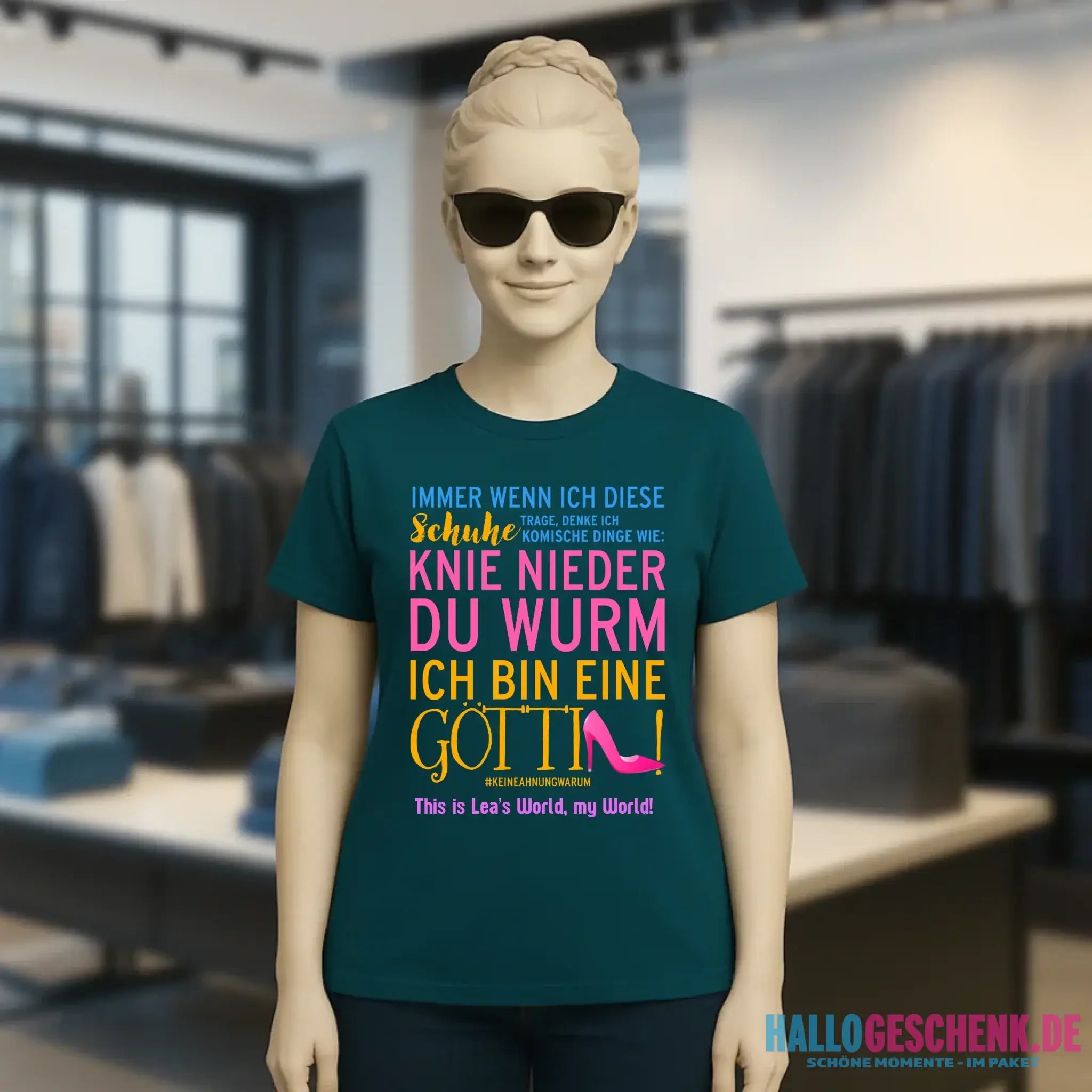 Immer wenn ich Schuhe • Göttin • 4 Versionen • Ladies Premium T-Shirt XS-2XL aus Bio-Baumwolle für Damen • Exklusivdesign • personalisiert
