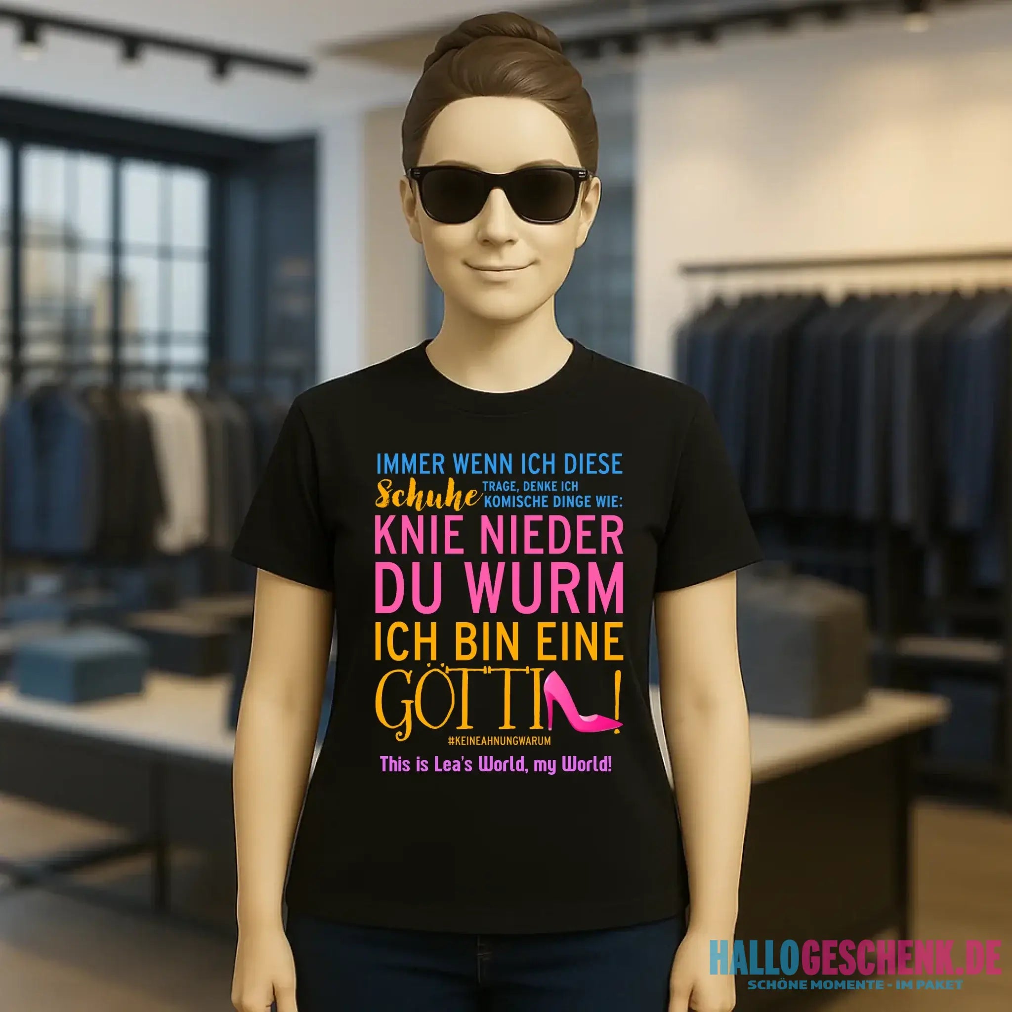 Immer wenn ich Schuhe • Göttin • 4 Versionen • Ladies Premium T-Shirt XS-2XL aus Bio-Baumwolle für Damen • Exklusivdesign • personalisiert