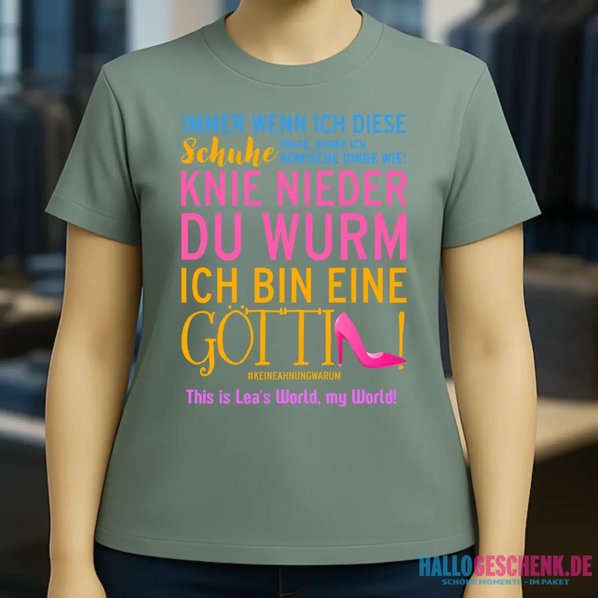 Immer wenn ich Schuhe • Göttin • 4 Versionen • Ladies Premium T-Shirt XS-2XL aus Bio-Baumwolle für Damen • Exklusivdesign • personalisiert