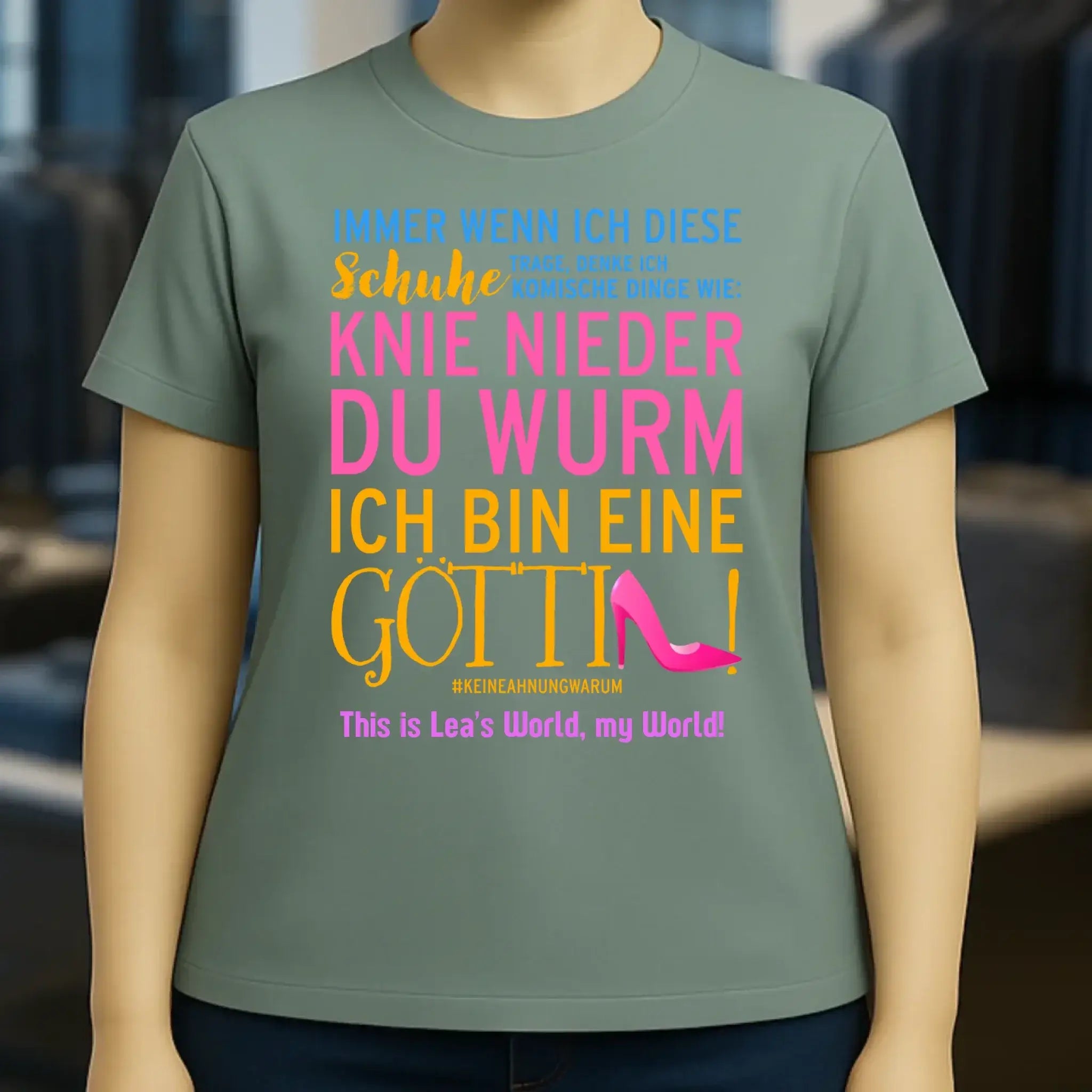 Immer wenn ich Schuhe • Göttin • 4 Versionen • Ladies Premium T-Shirt XS-2XL aus Bio-Baumwolle für Damen • Exklusivdesign • personalisiert