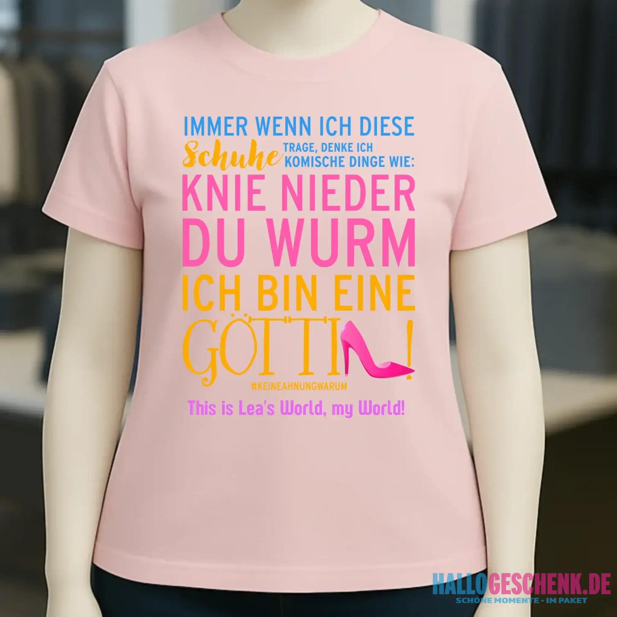 Immer wenn ich Schuhe • Göttin • 4 Versionen • Ladies Premium T-Shirt XS-2XL aus Bio-Baumwolle für Damen • Exklusivdesign • personalisiert