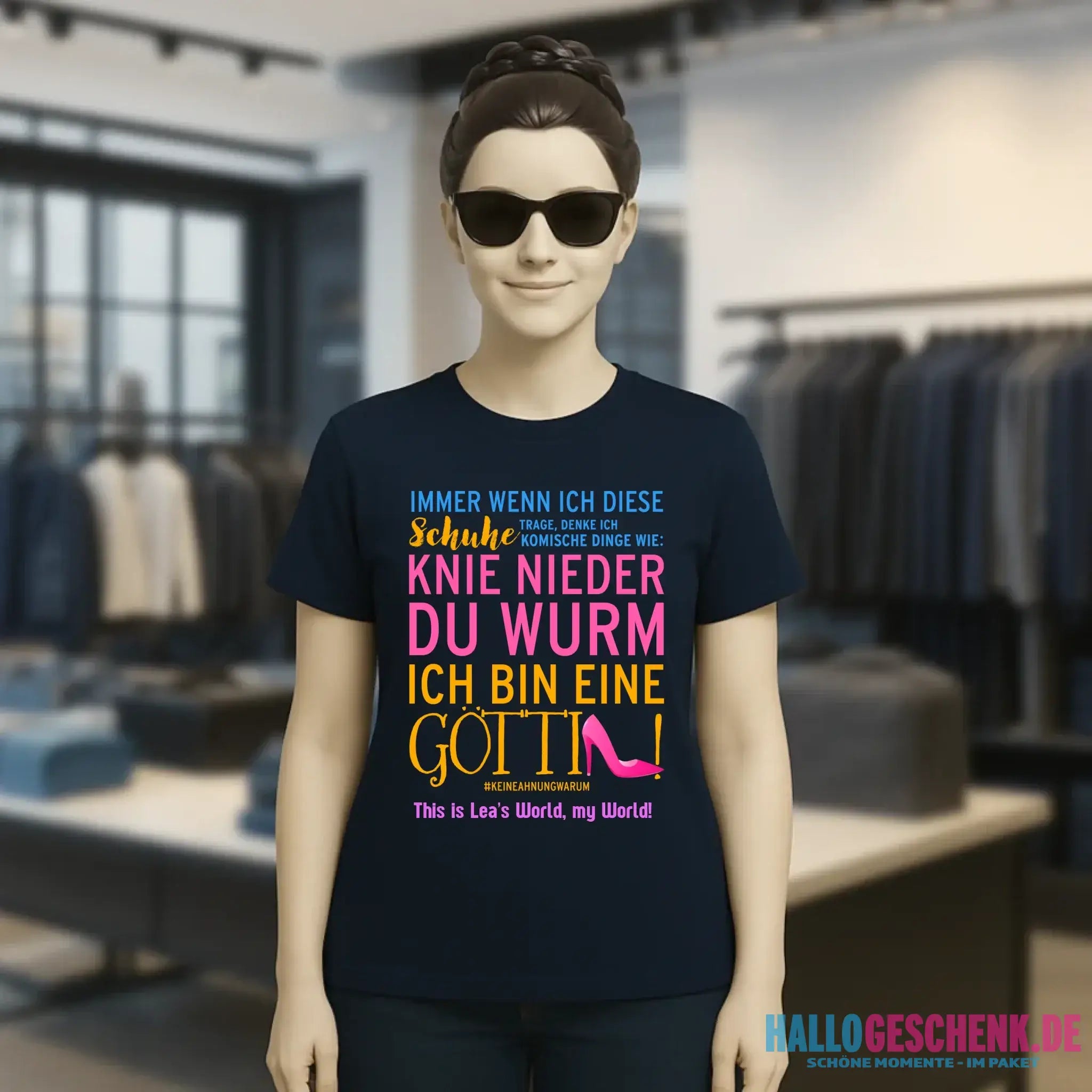 Immer wenn ich Schuhe • Göttin • 4 Versionen • Ladies Premium T-Shirt XS-2XL aus Bio-Baumwolle für Damen • Exklusivdesign • personalisiert