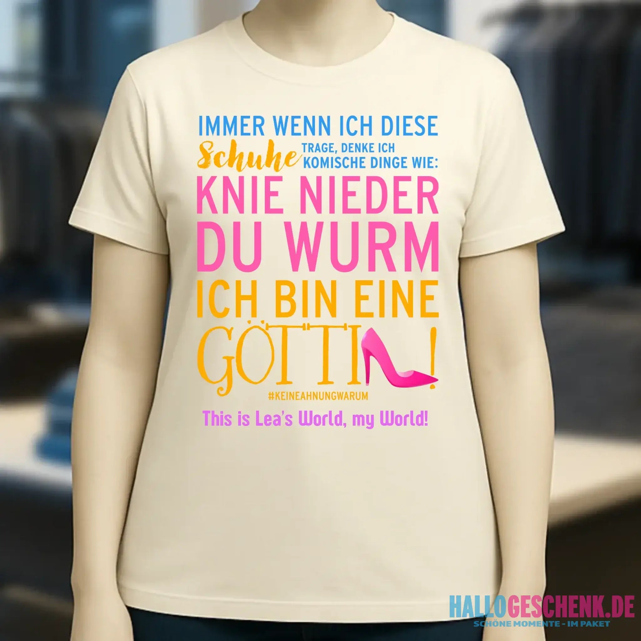 Immer wenn ich Schuhe • Göttin • 4 Versionen • Ladies Premium T-Shirt XS-2XL aus Bio-Baumwolle für Damen • Exklusivdesign • personalisiert