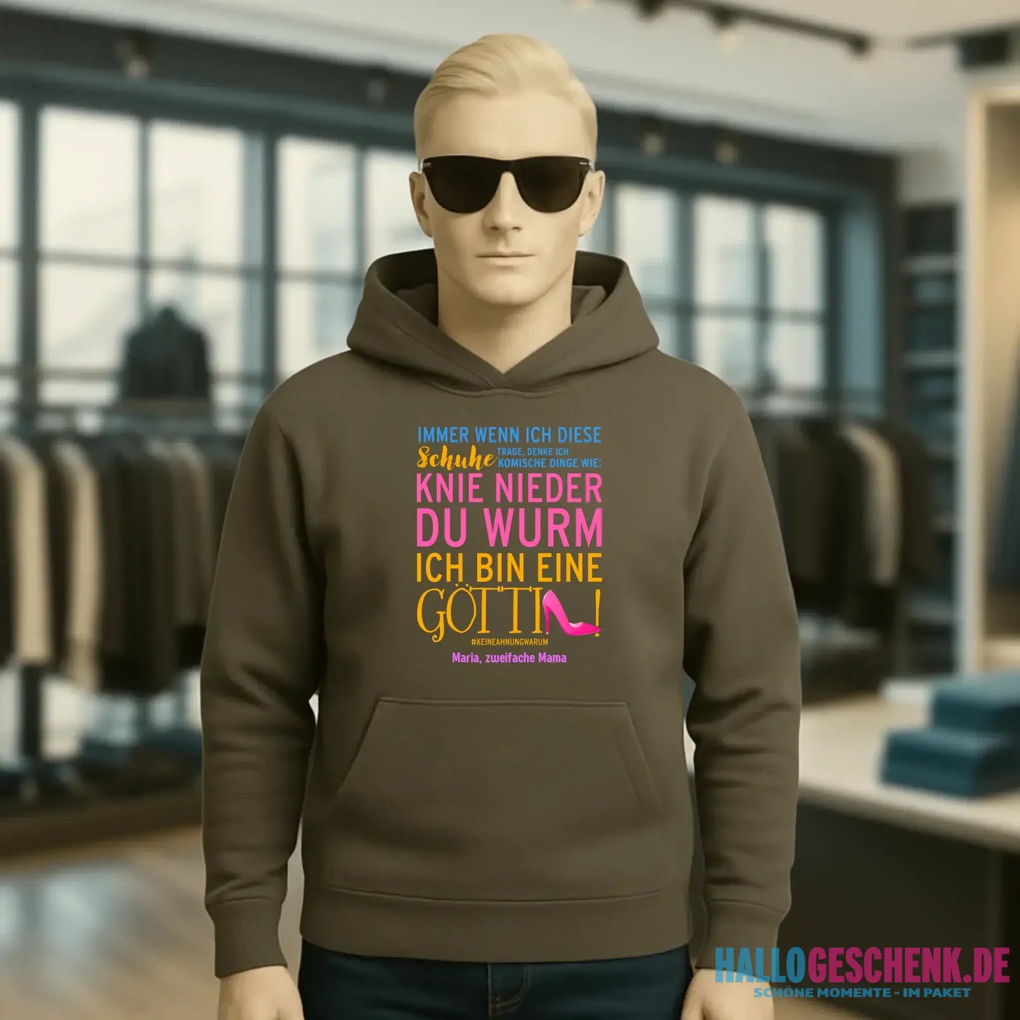 Immer wenn ich Schuhe • Göttin • 4 Versionen • Unisex Premium Hoodie XS-5XL aus Bio-Baumwolle für Damen & Herren • Exklusivdesign • personalisiert