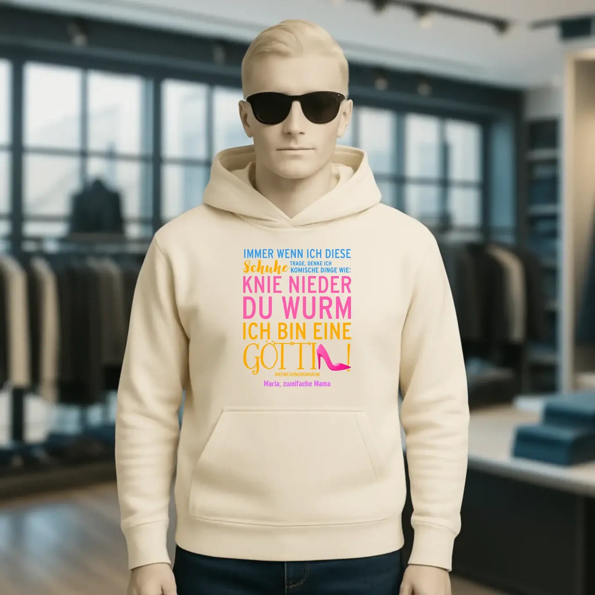 Immer wenn ich Schuhe • Göttin • 4 Versionen • Unisex Premium Hoodie XS-5XL aus Bio-Baumwolle für Damen & Herren • Exklusivdesign • personalisiert