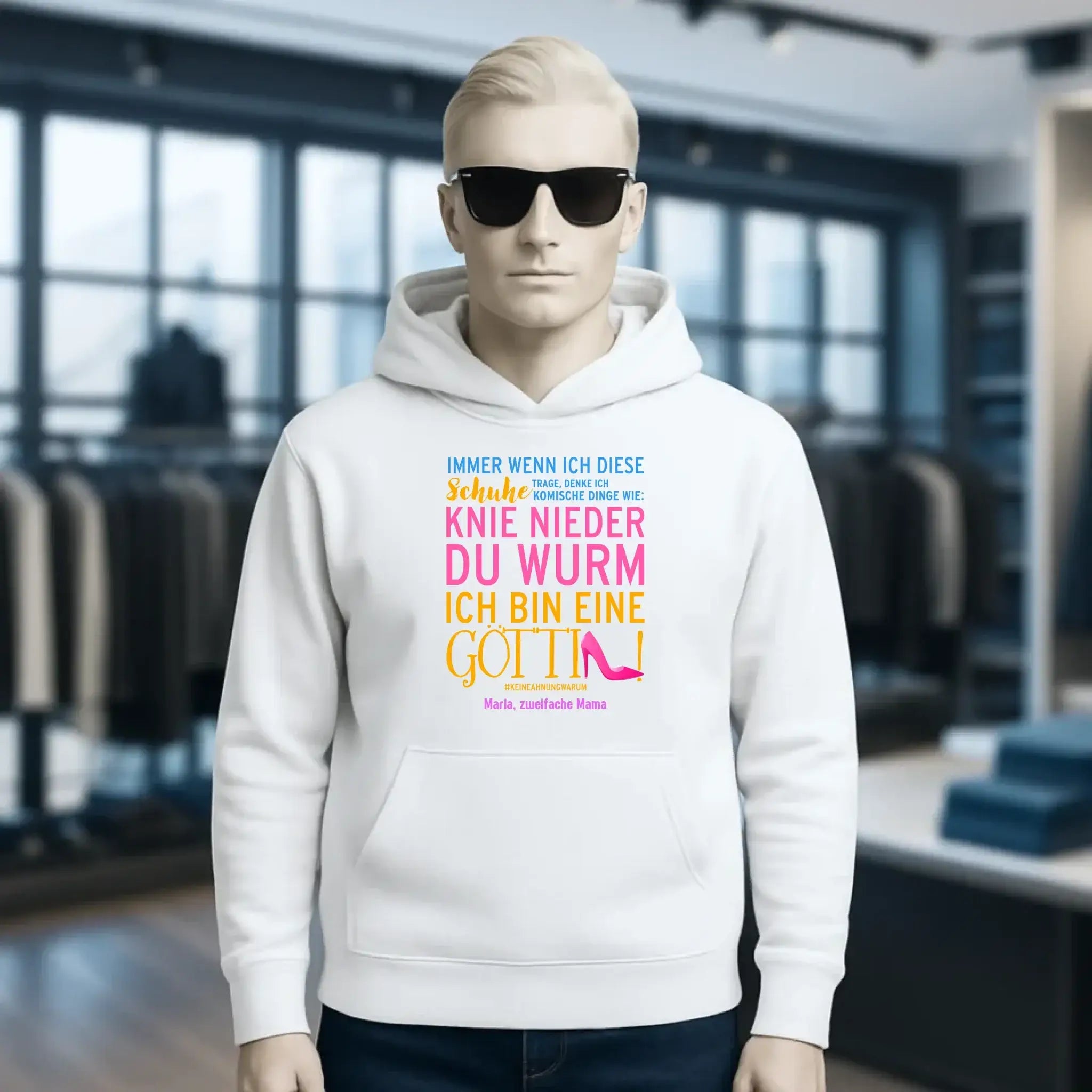 Immer wenn ich Schuhe • Göttin • 4 Versionen • Unisex Premium Hoodie XS-5XL aus Bio-Baumwolle für Damen & Herren • Exklusivdesign • personalisiert