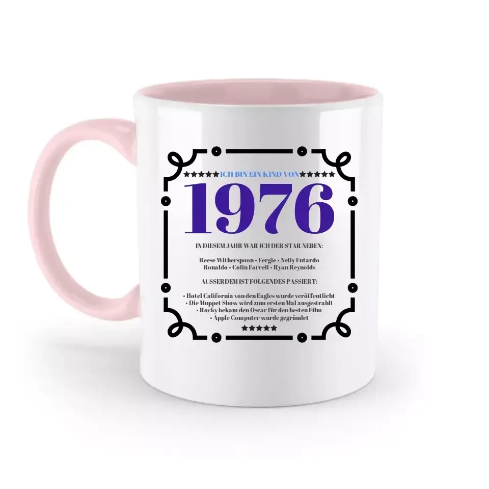 JAHRESZAHL DESIGNER personalisierbar : Zweifarbige Tasse 330ml