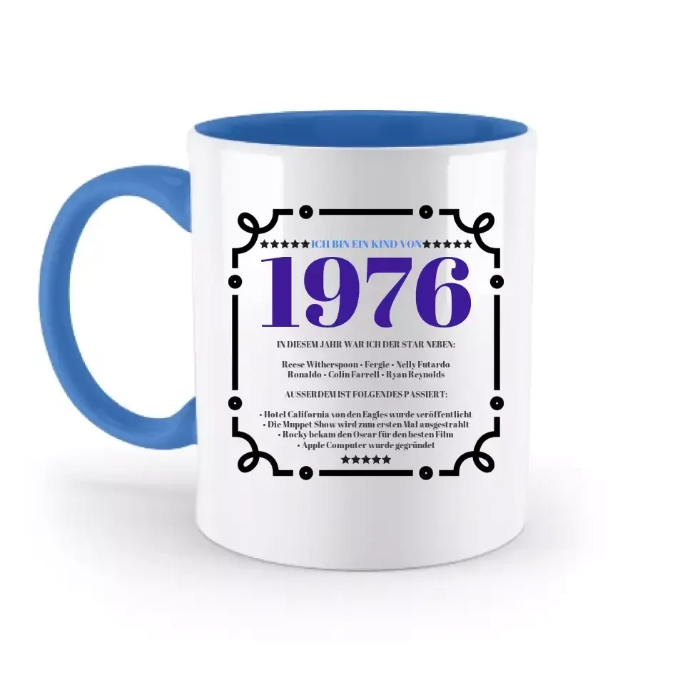 JAHRESZAHL DESIGNER personalisierbar : Zweifarbige Tasse 330ml