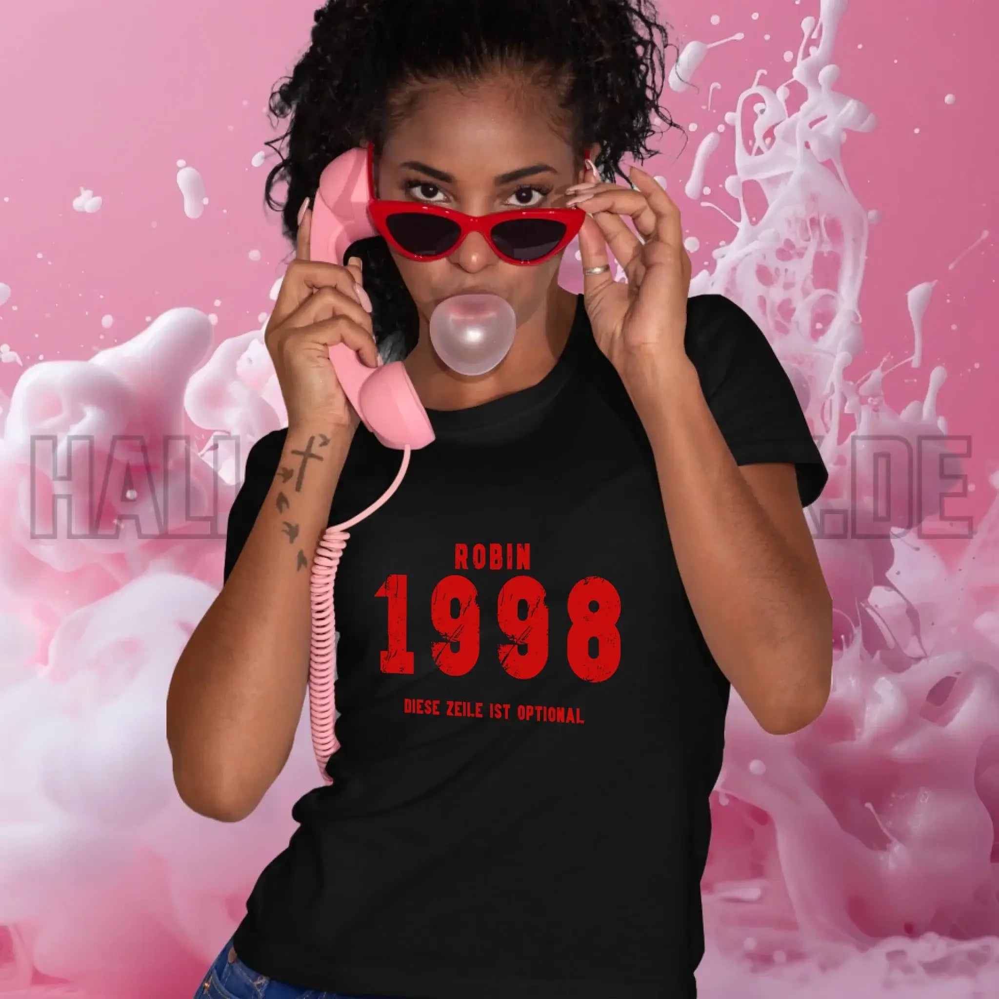 JAHRGANG mit NAME + WUNSCHTEXT • Ladies Premium T-Shirt XS-2XL aus Bio-Baumwolle für Damen • Exklusivdesign • personalisiert