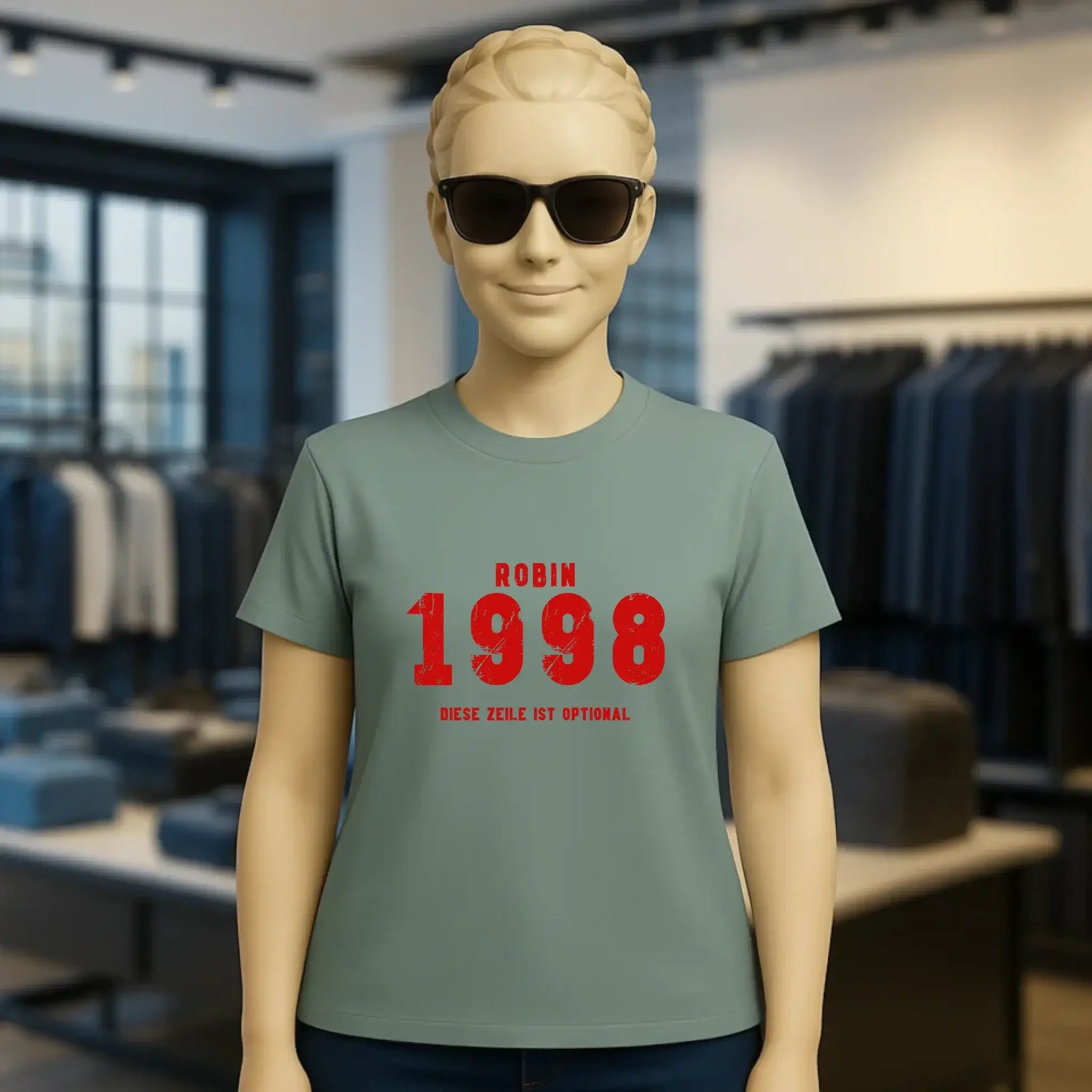 JAHRGANG mit NAME + WUNSCHTEXT • Ladies Premium T-Shirt XS-2XL aus Bio-Baumwolle für Damen • Exklusivdesign • personalisiert