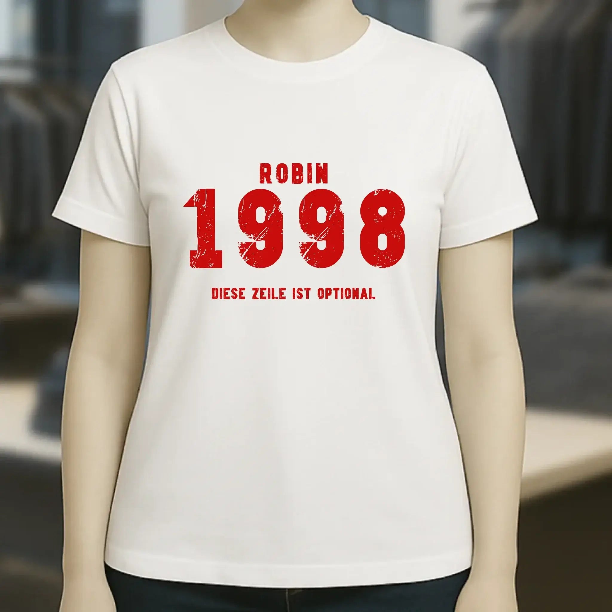 JAHRGANG mit NAME + WUNSCHTEXT • Ladies Premium T-Shirt XS-2XL aus Bio-Baumwolle für Damen • Exklusivdesign • personalisiert