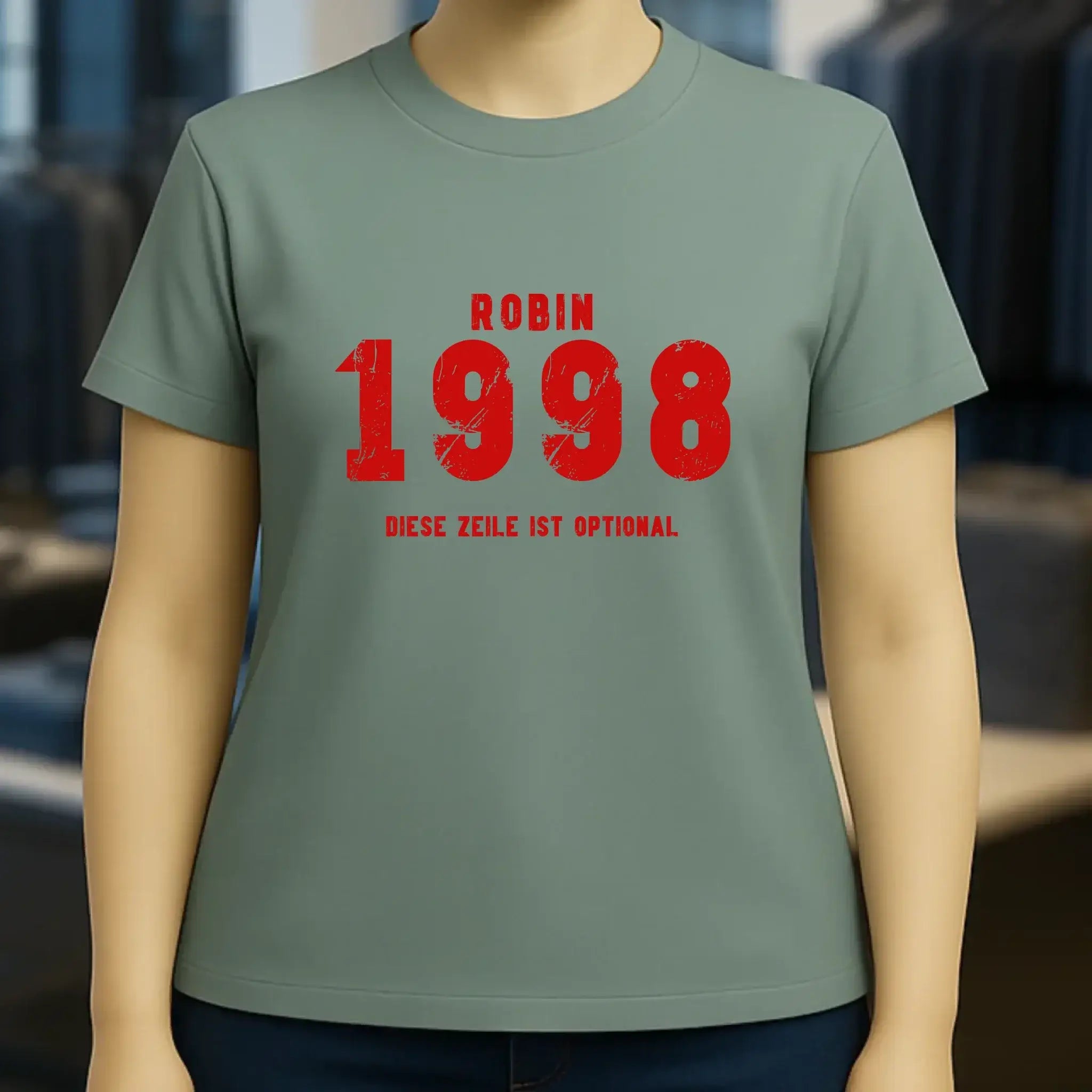 JAHRGANG mit NAME + WUNSCHTEXT • Ladies Premium T-Shirt XS-2XL aus Bio-Baumwolle für Damen • Exklusivdesign • personalisiert