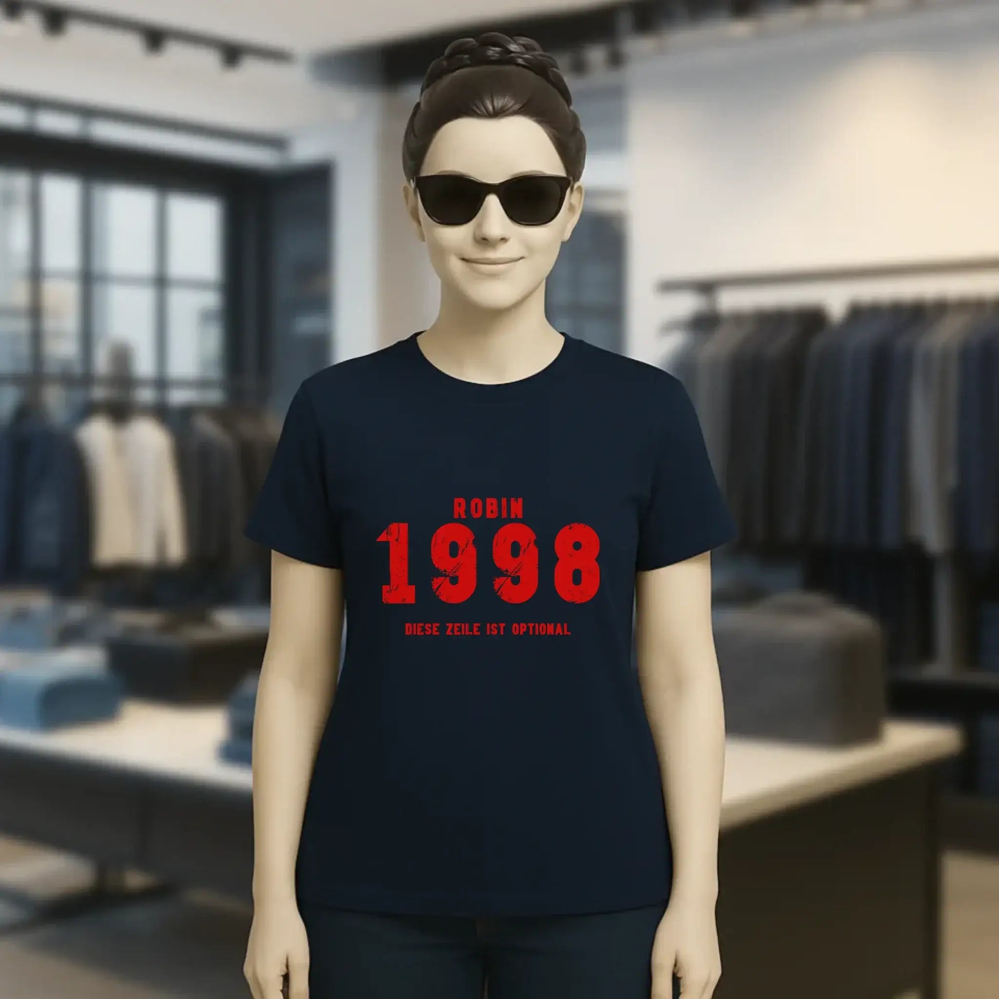 JAHRGANG mit NAME + WUNSCHTEXT • Ladies Premium T-Shirt XS-2XL aus Bio-Baumwolle für Damen • Exklusivdesign • personalisiert