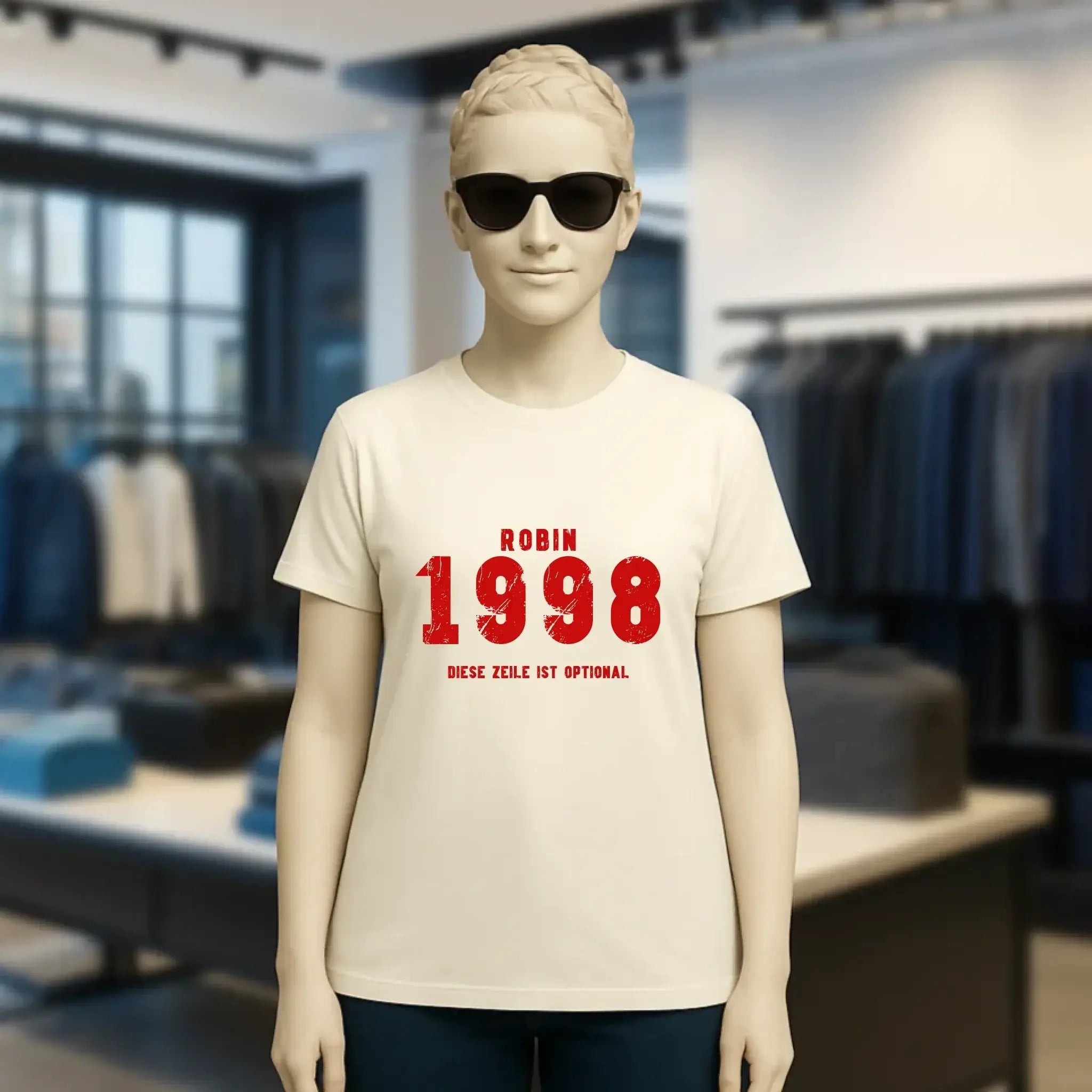 JAHRGANG mit NAME + WUNSCHTEXT • Ladies Premium T-Shirt XS-2XL aus Bio-Baumwolle für Damen • Exklusivdesign • personalisiert