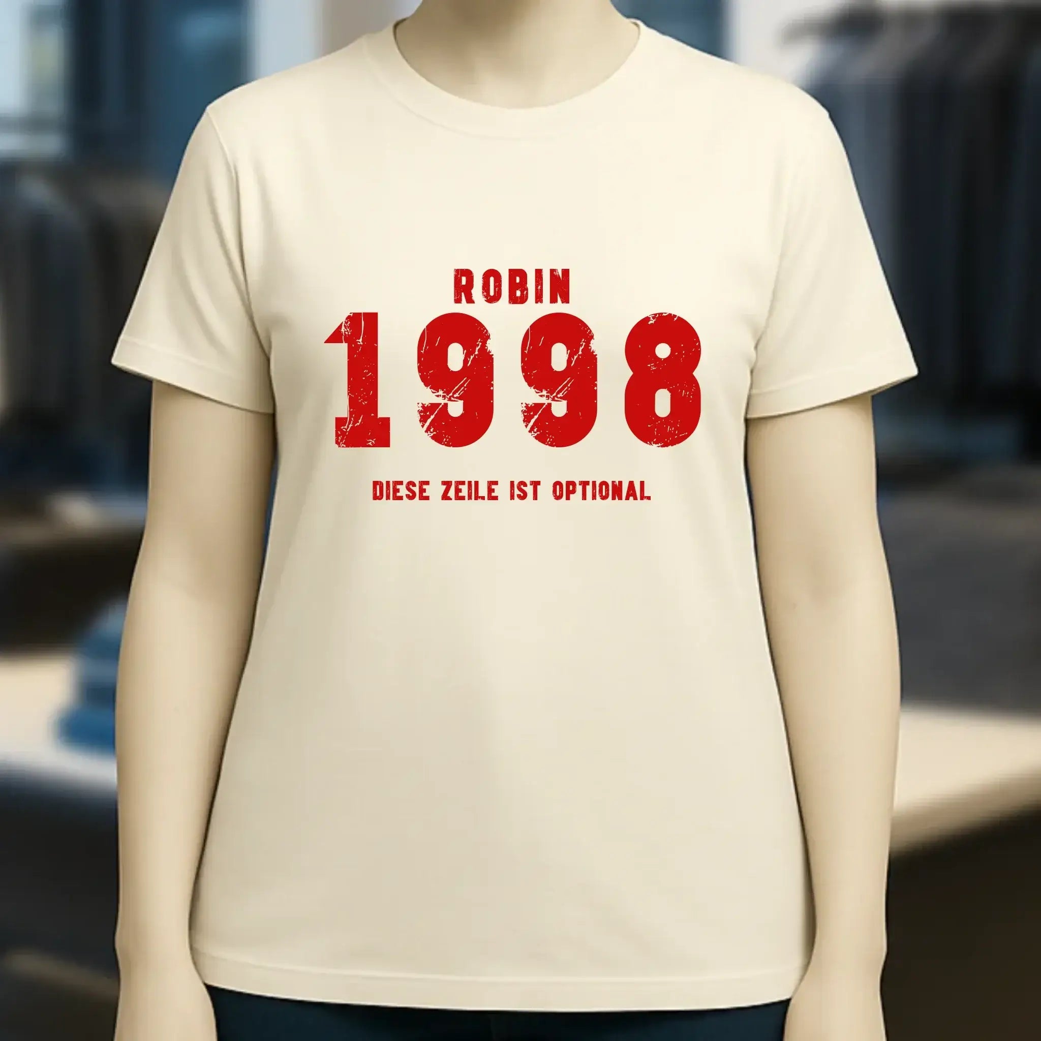 JAHRGANG mit NAME + WUNSCHTEXT • Ladies Premium T-Shirt XS-2XL aus Bio-Baumwolle für Damen • Exklusivdesign • personalisiert