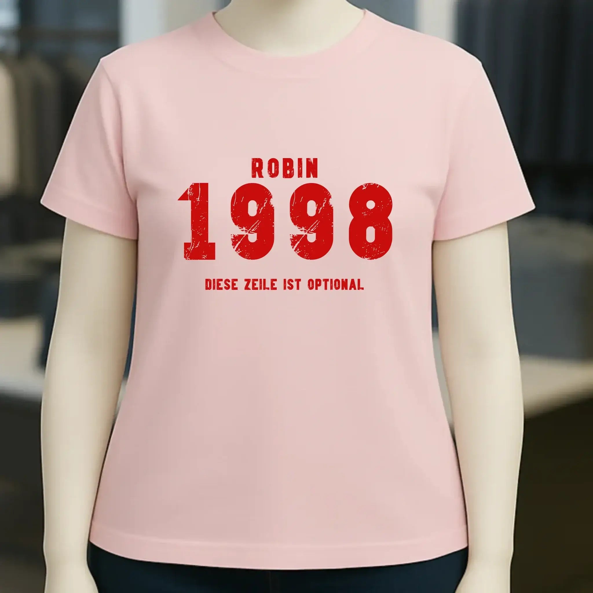 JAHRGANG mit NAME + WUNSCHTEXT • Ladies Premium T-Shirt XS-2XL aus Bio-Baumwolle für Damen • Exklusivdesign • personalisiert