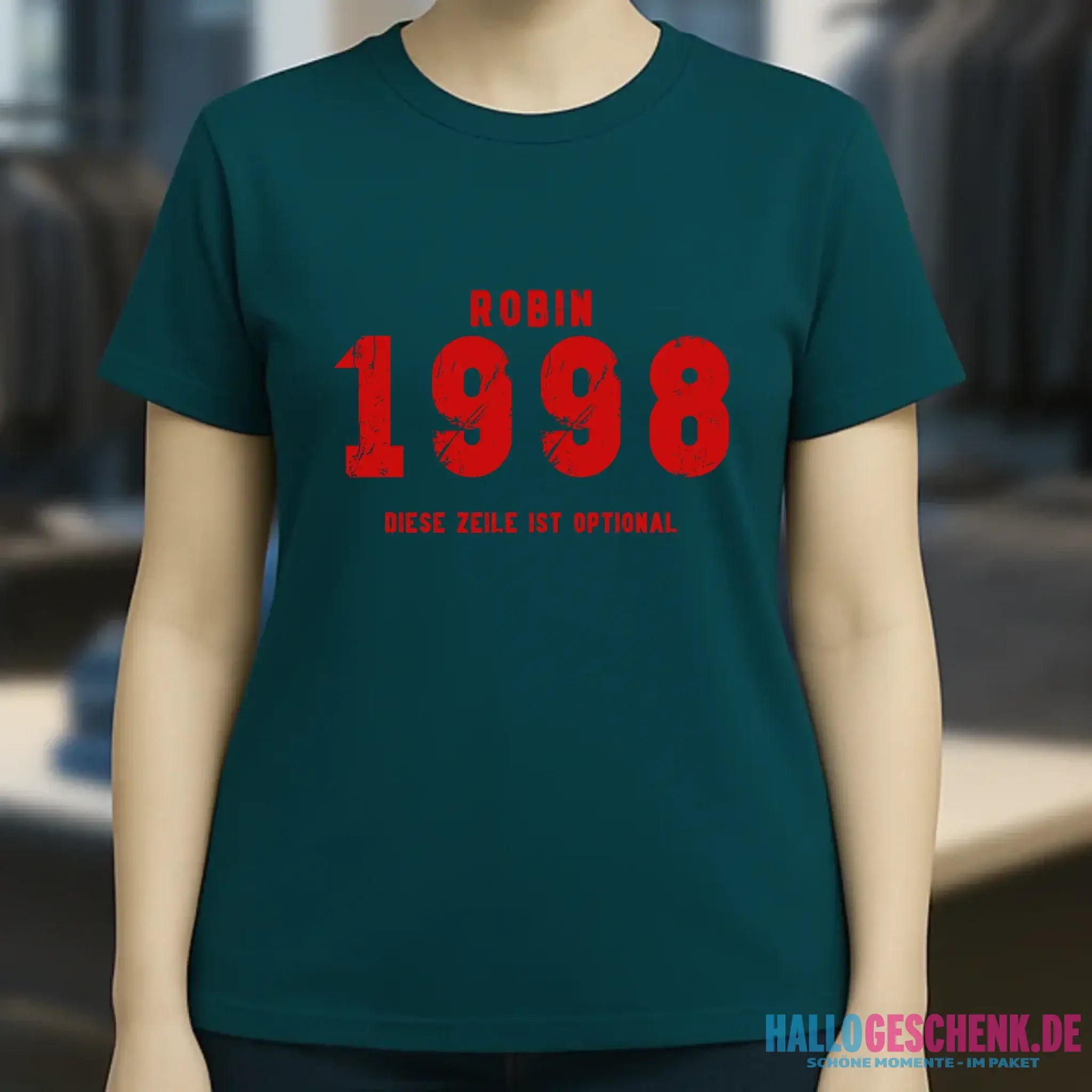JAHRGANG mit NAME + WUNSCHTEXT • Ladies Premium T-Shirt XS-2XL aus Bio-Baumwolle für Damen • Exklusivdesign • personalisiert