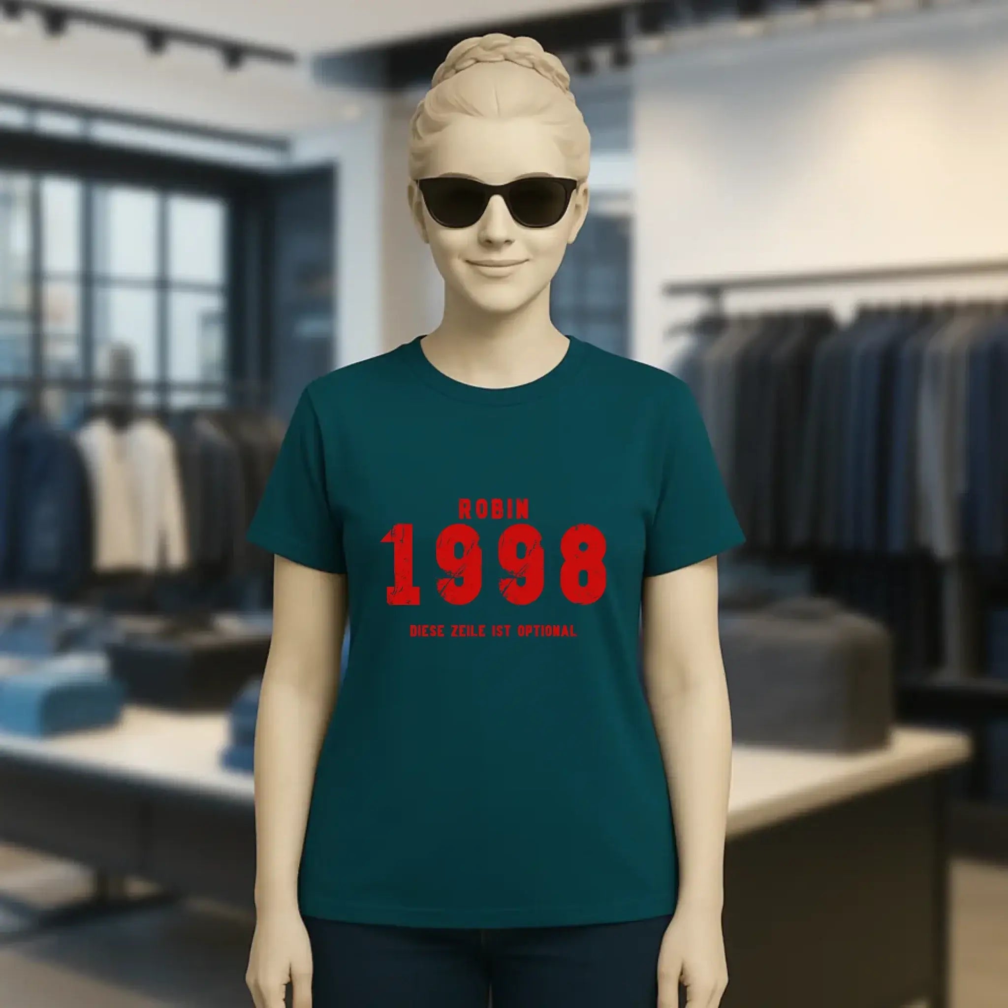 JAHRGANG mit NAME + WUNSCHTEXT • Ladies Premium T-Shirt XS-2XL aus Bio-Baumwolle für Damen • Exklusivdesign • personalisiert