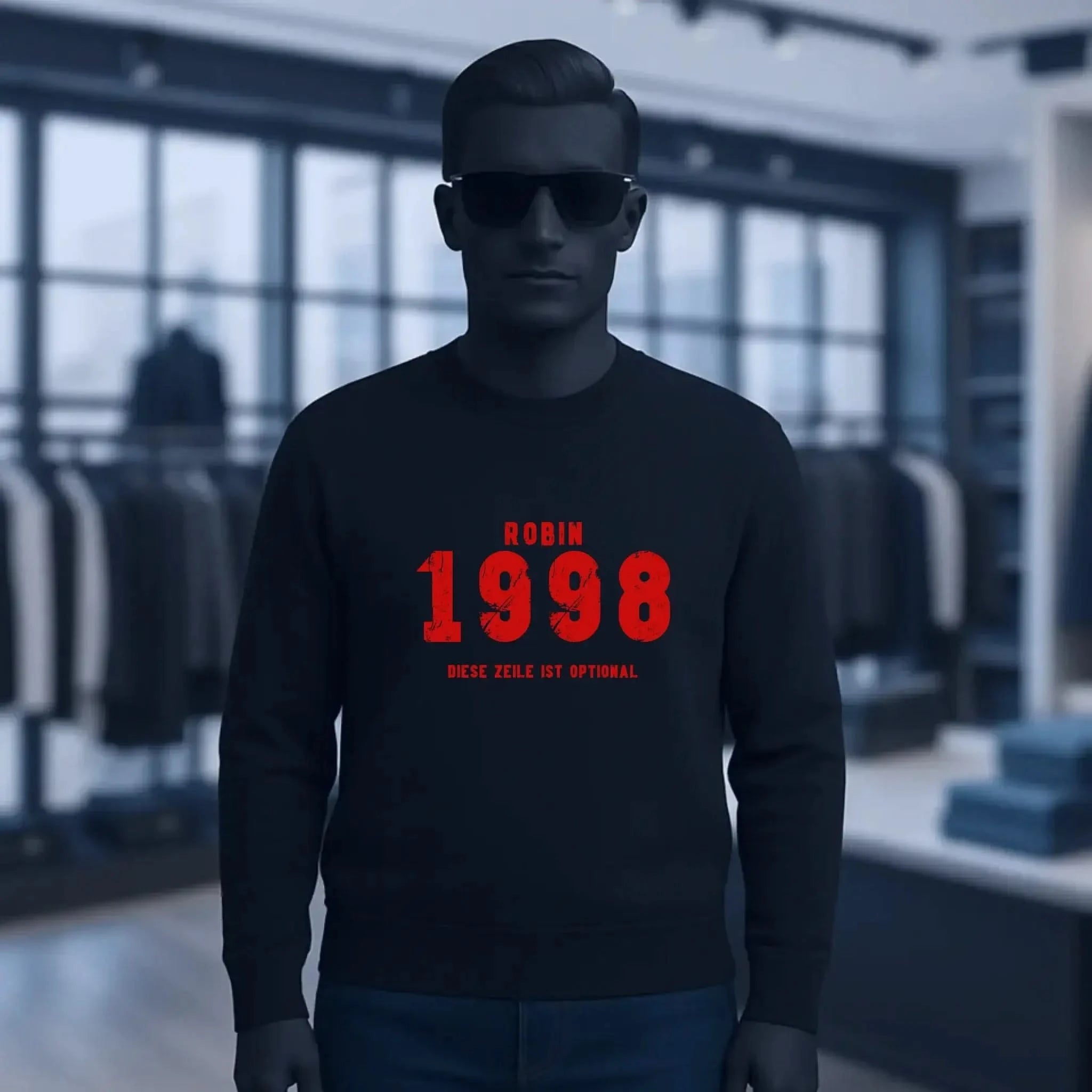 JAHRGANG mit NAME + WUNSCHTEXT • Unisex Sweatshirt Bio-Baumwolle in 4 Farben XS-3XL • personalisiert