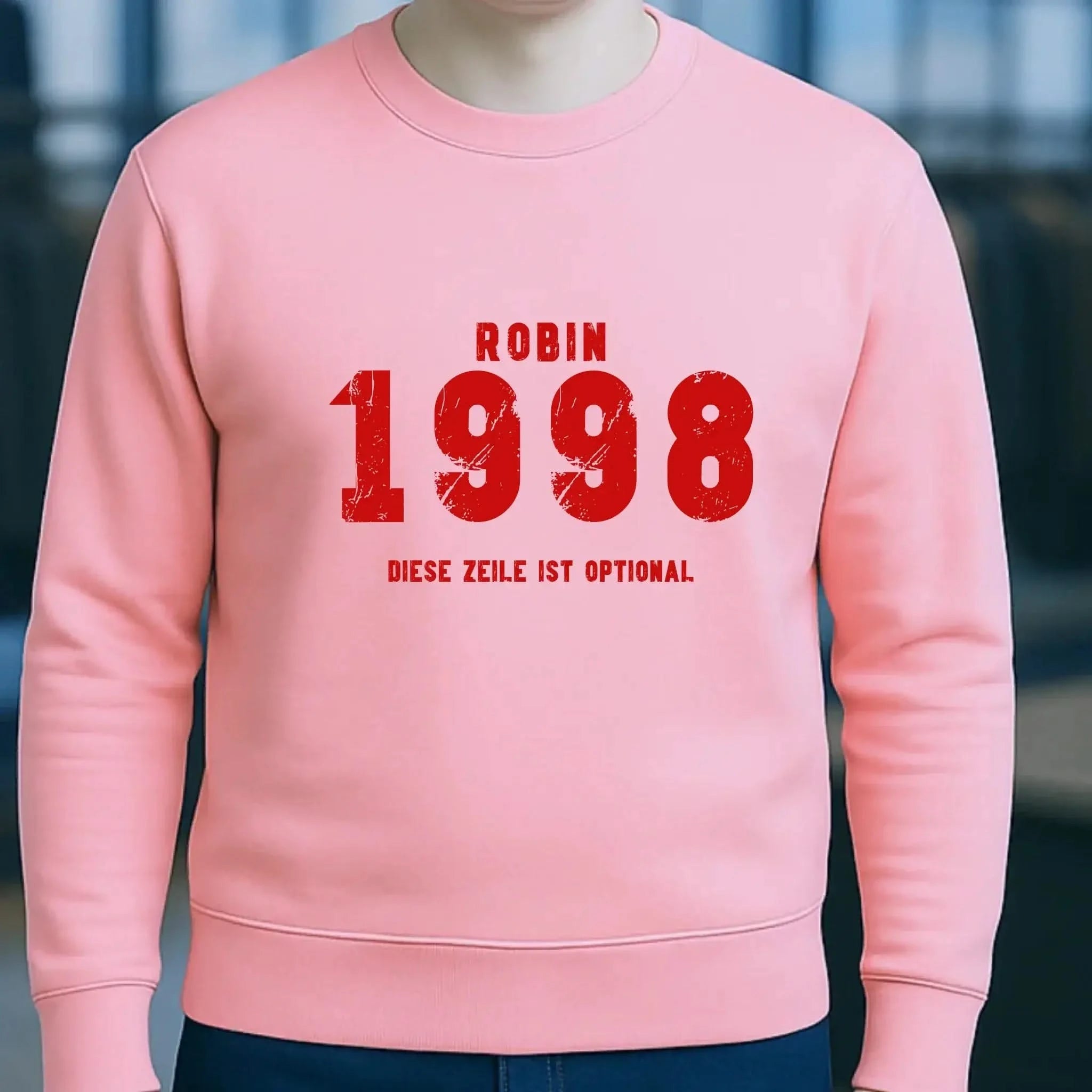 JAHRGANG mit NAME + WUNSCHTEXT • Unisex Sweatshirt Bio-Baumwolle in 4 Farben XS-3XL • personalisiert