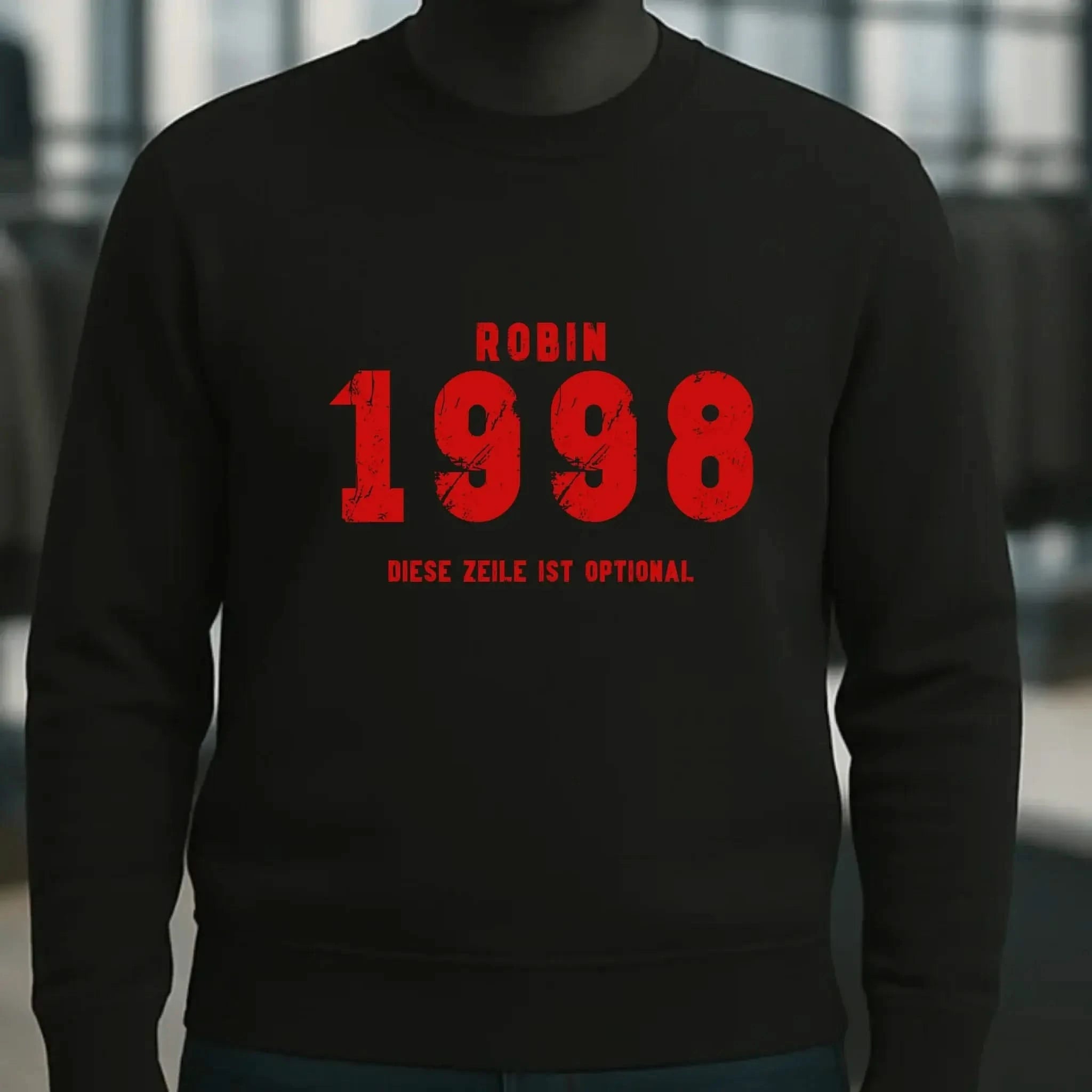 JAHRGANG mit NAME + WUNSCHTEXT • Unisex Sweatshirt Bio-Baumwolle in 4 Farben XS-3XL • personalisiert