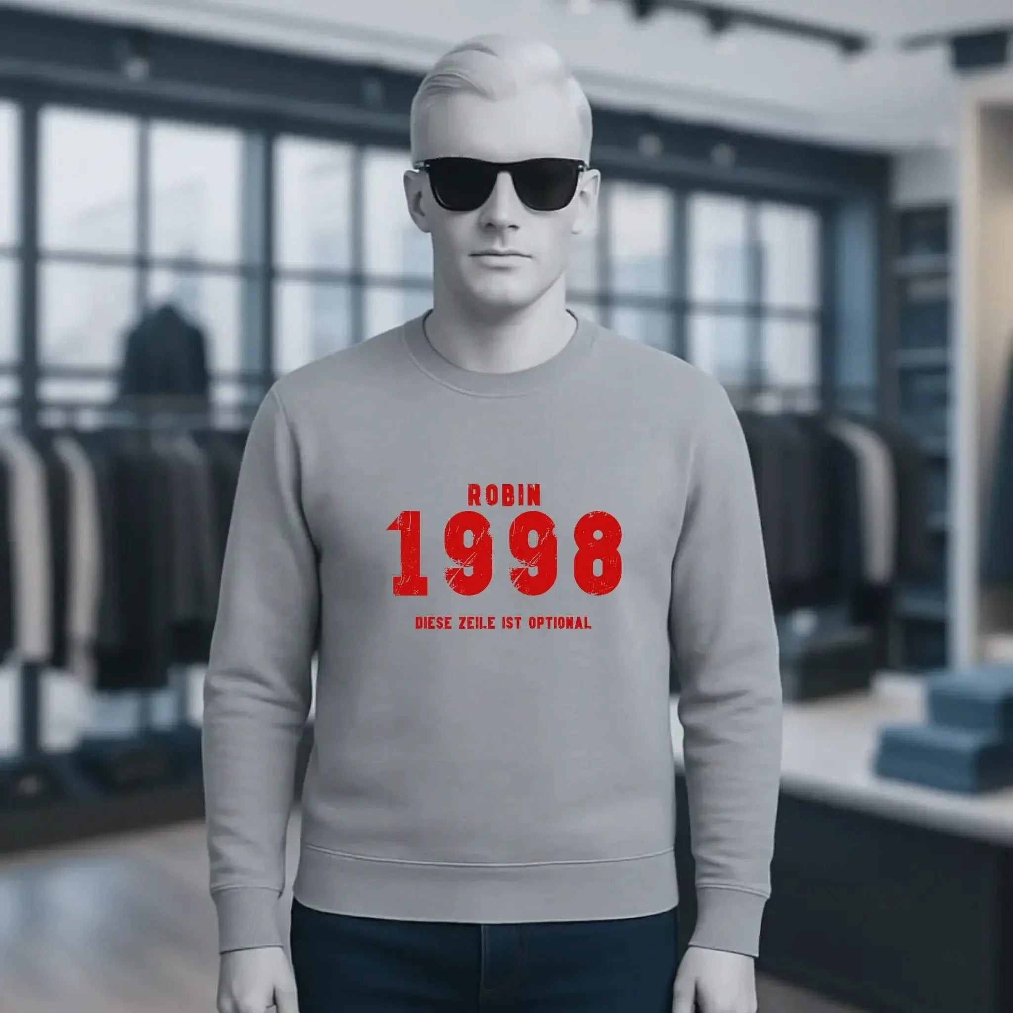 JAHRGANG mit NAME + WUNSCHTEXT • Unisex Sweatshirt Bio-Baumwolle in 4 Farben XS-3XL • personalisiert