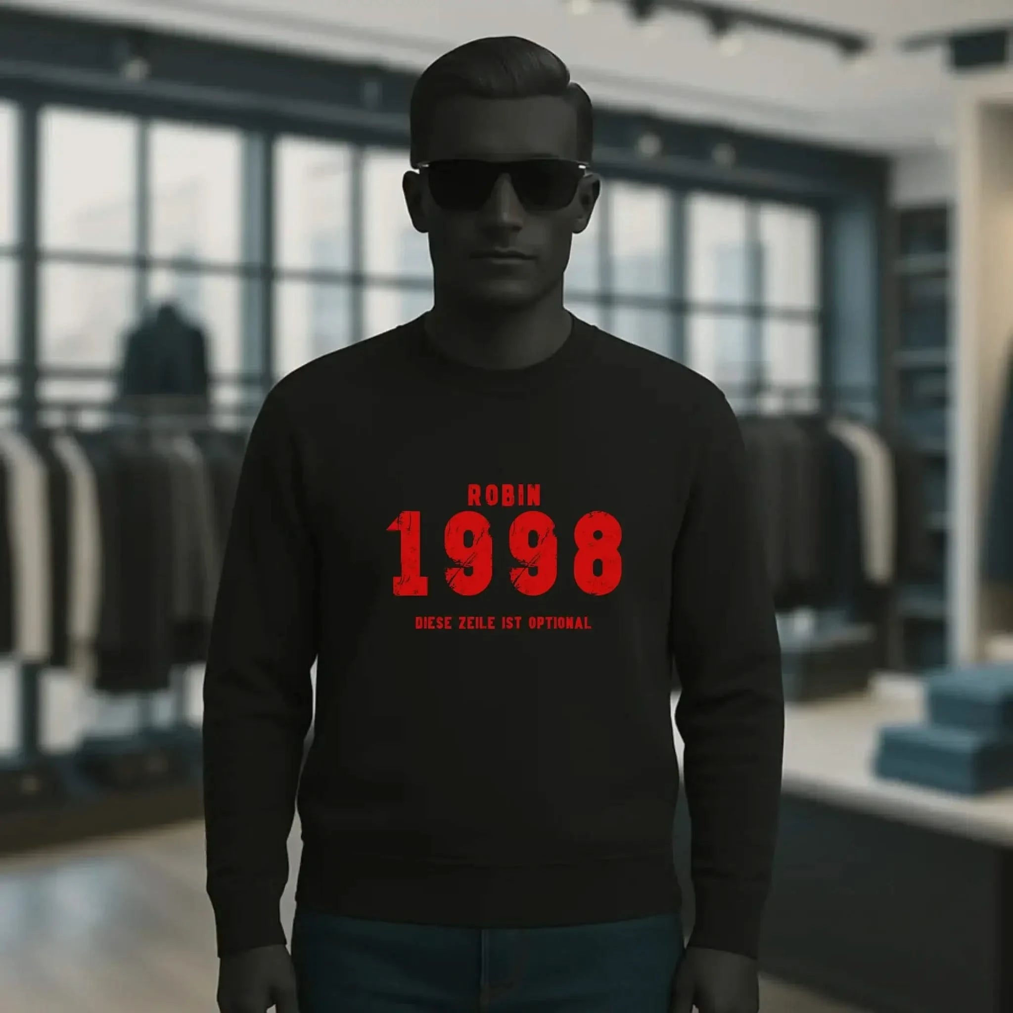 JAHRGANG mit NAME + WUNSCHTEXT • Unisex Sweatshirt Bio-Baumwolle in 4 Farben XS-3XL • personalisiert