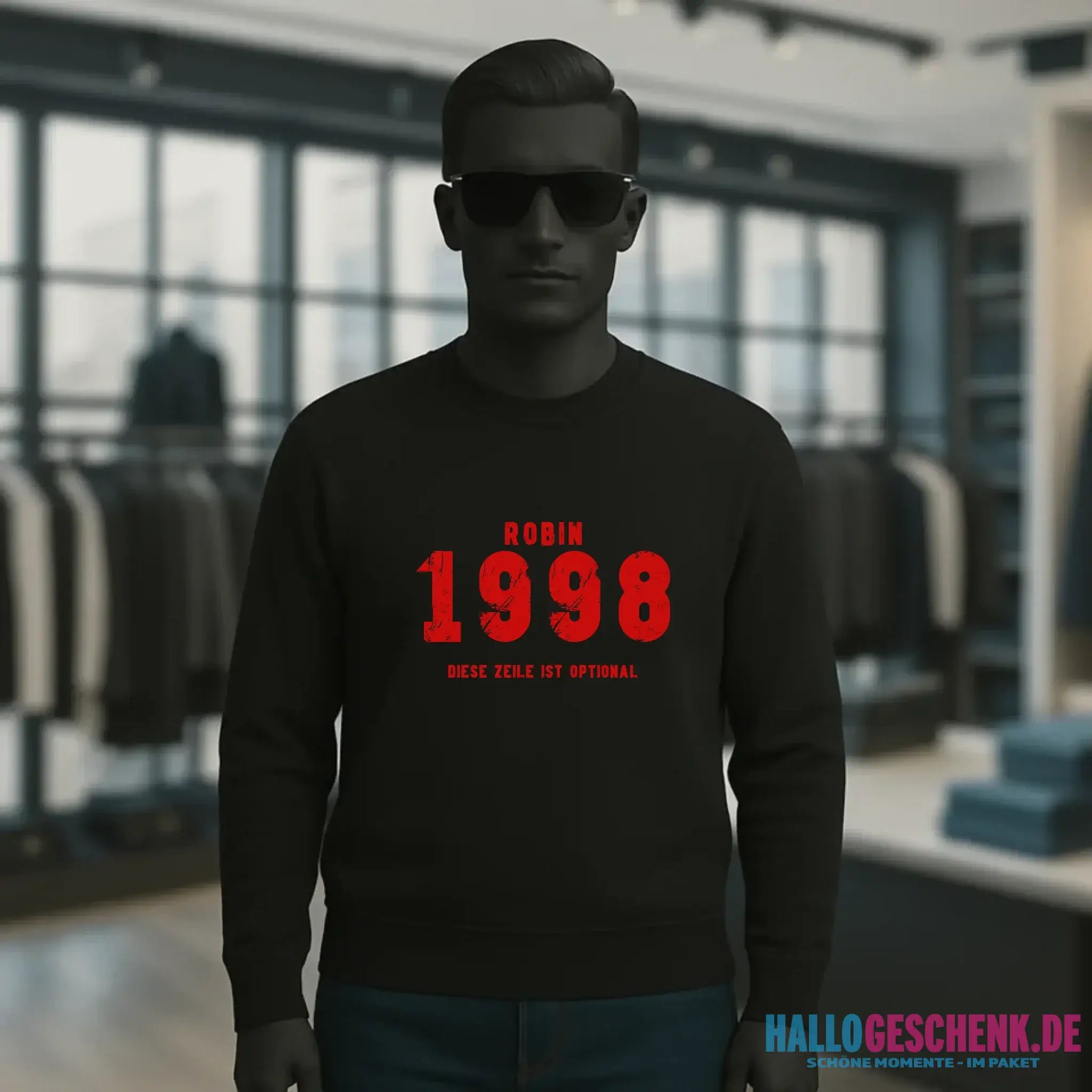 JAHRGANG mit NAME + WUNSCHTEXT • Unisex Sweatshirt Bio-Baumwolle in 4 Farben XS-3XL • personalisiert