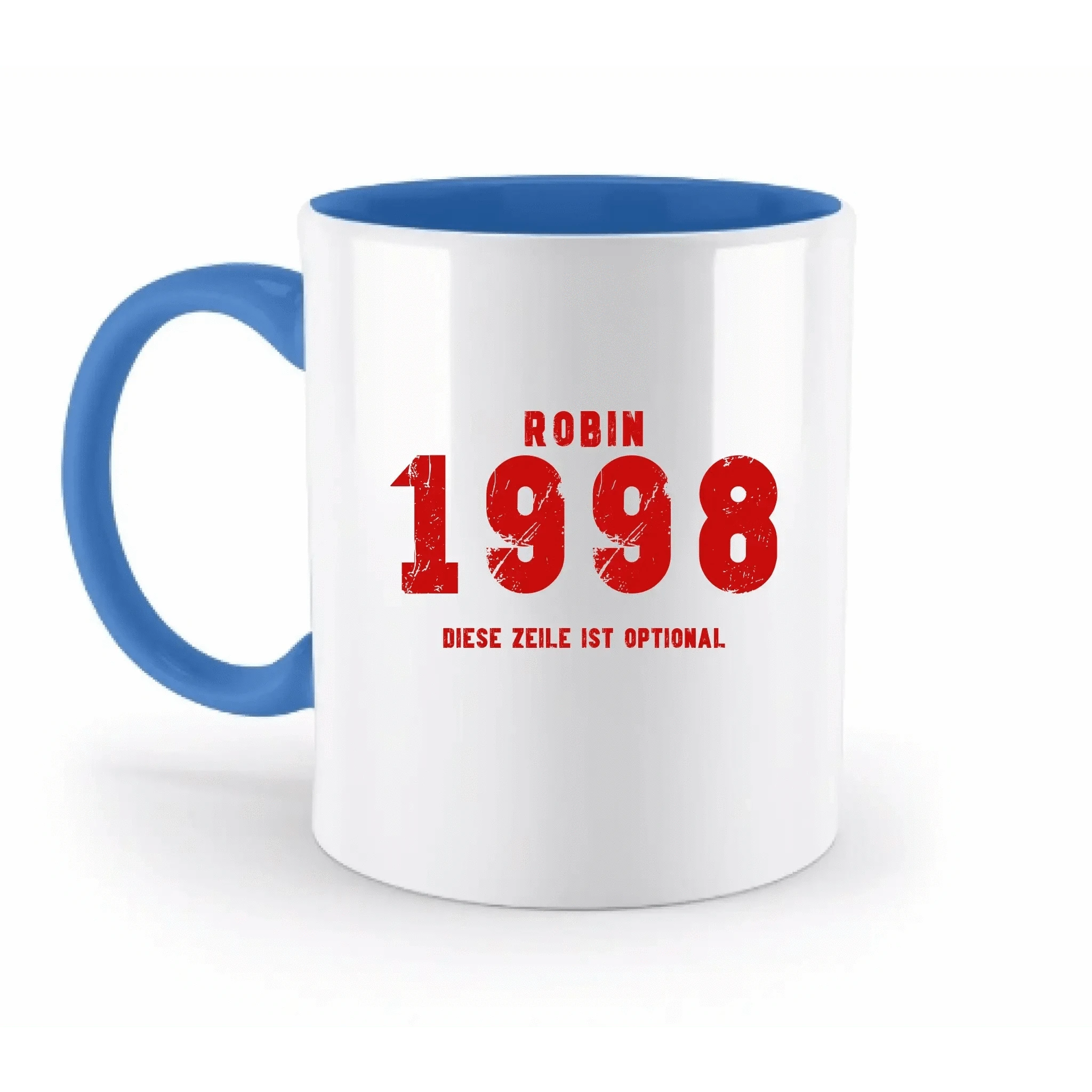 JAHRGANG mit NAME + WUNSCHTEXT • zweifarbige Tasse • Exklusivdesign • personalisiert